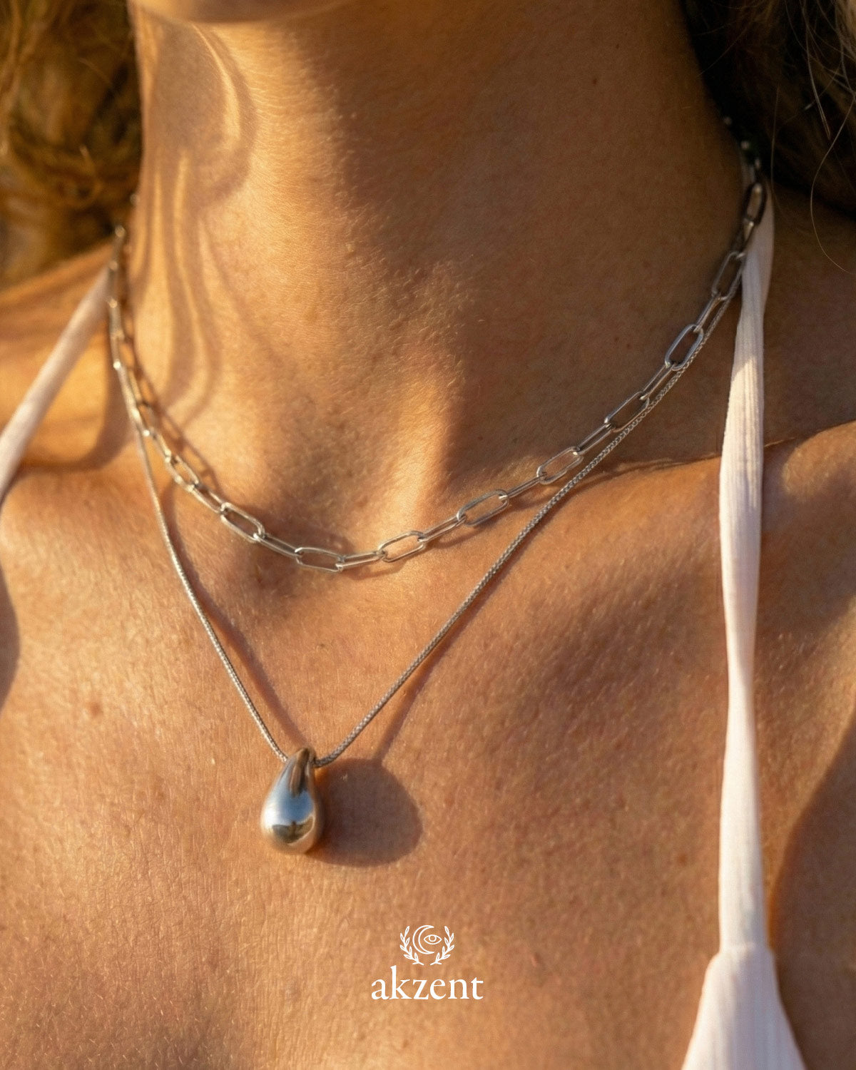 Akzent "Arany" 2-Layering Halsette mit Tropfen Anhänger