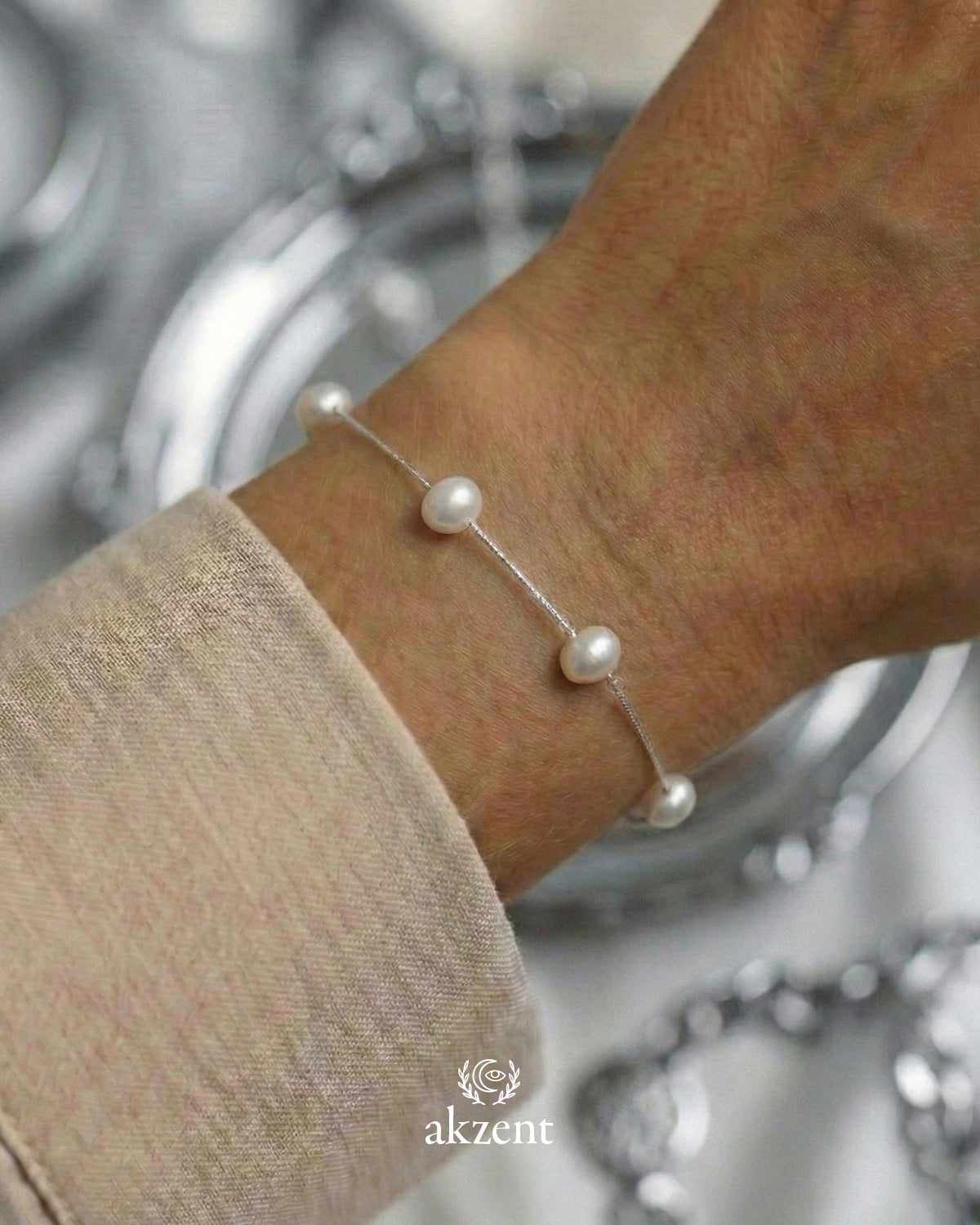 Akzent "Nefeli" Armband mit Süßwasserperlen