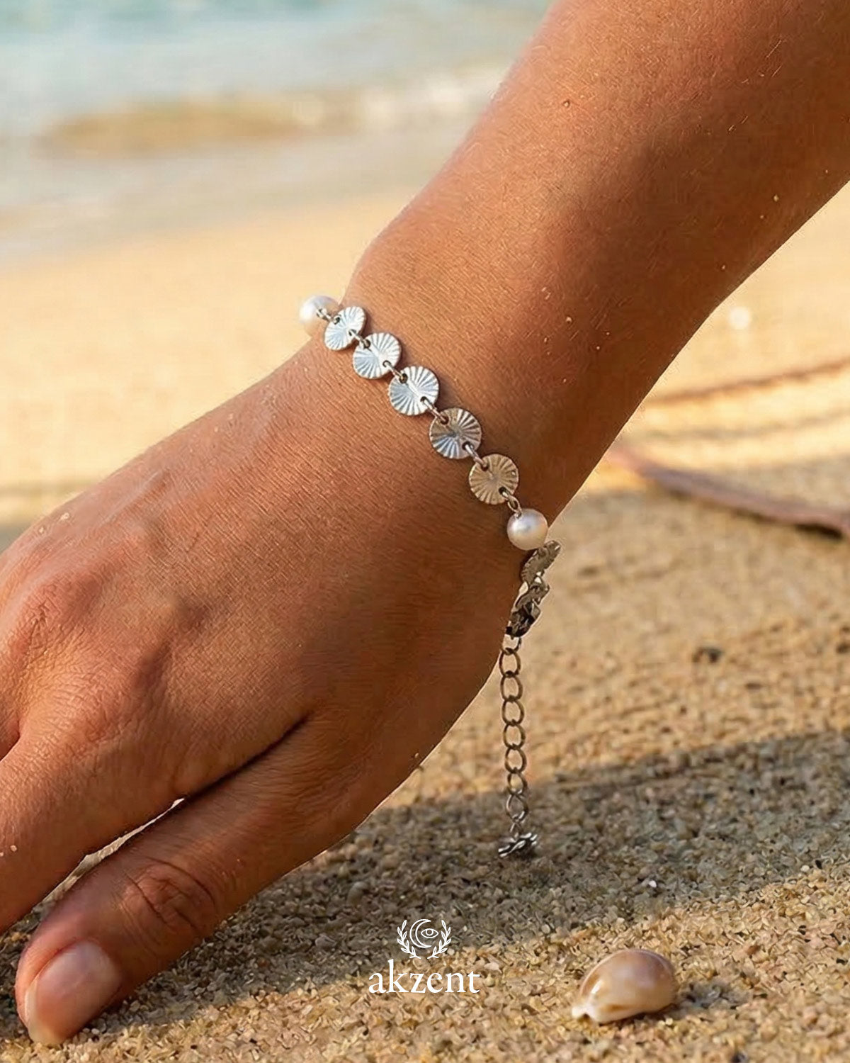 Akzent "Eleni" Armband mit Süßwasserperlen