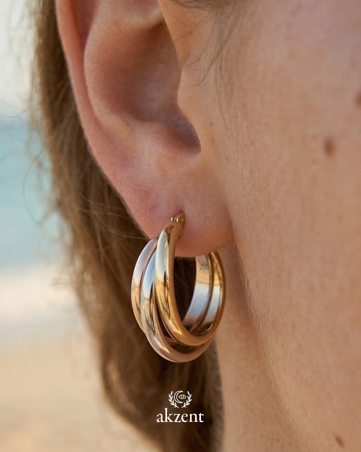 Akzent "Elisa", mehrreihige Creolen