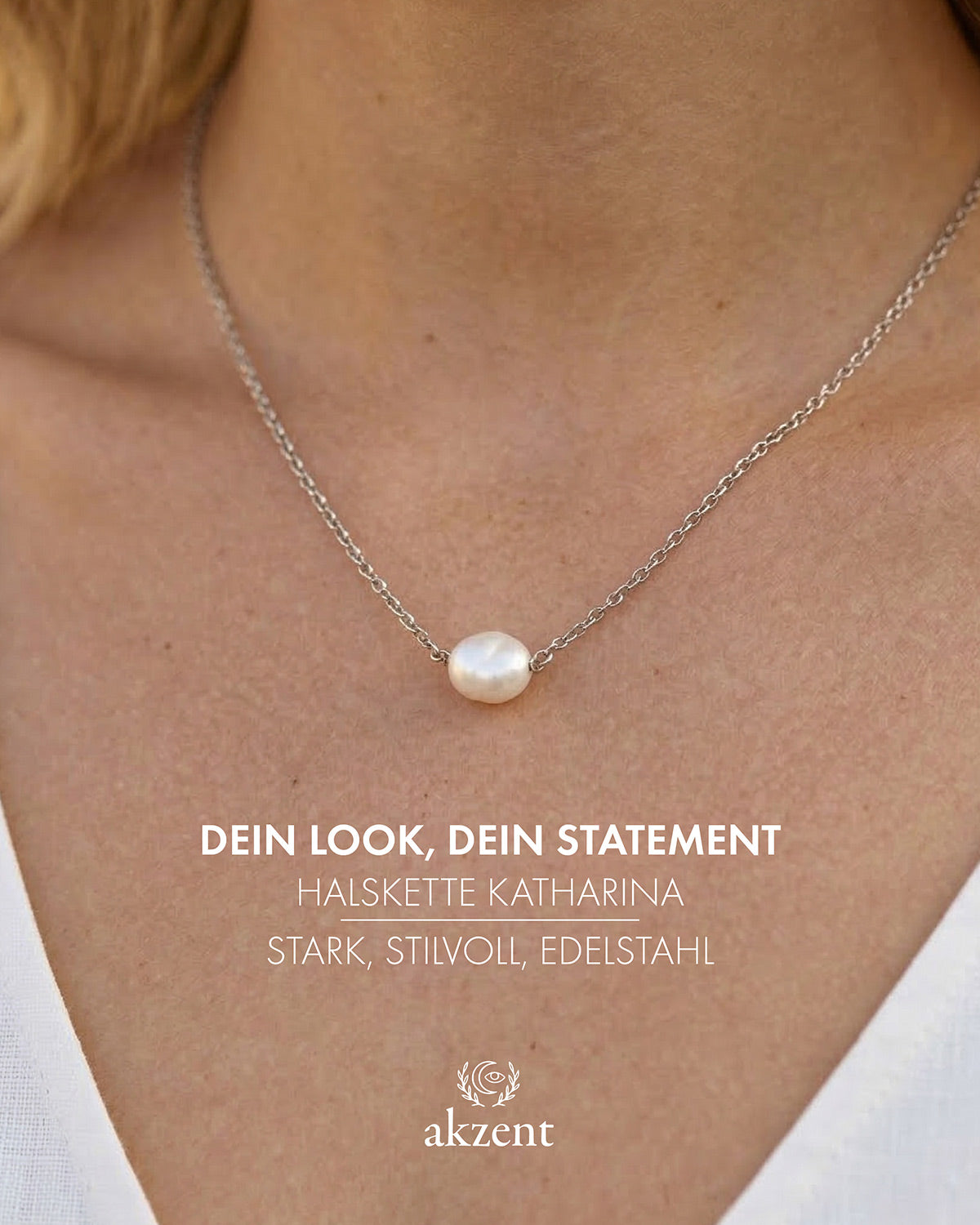 Akzent "Katharina" Halskette mit Perle