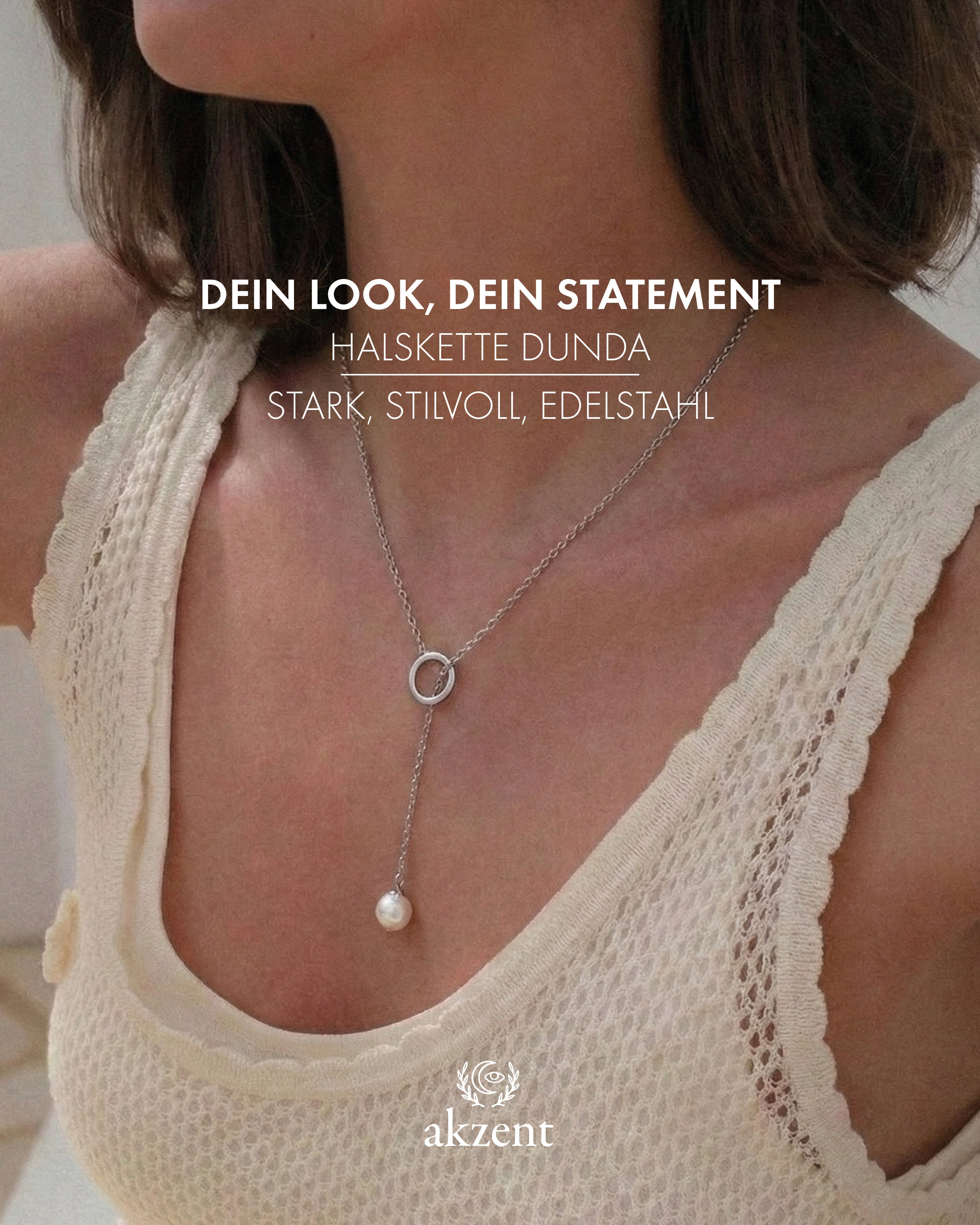 Akzent "Dunda" Halskette mit Perle & Ring