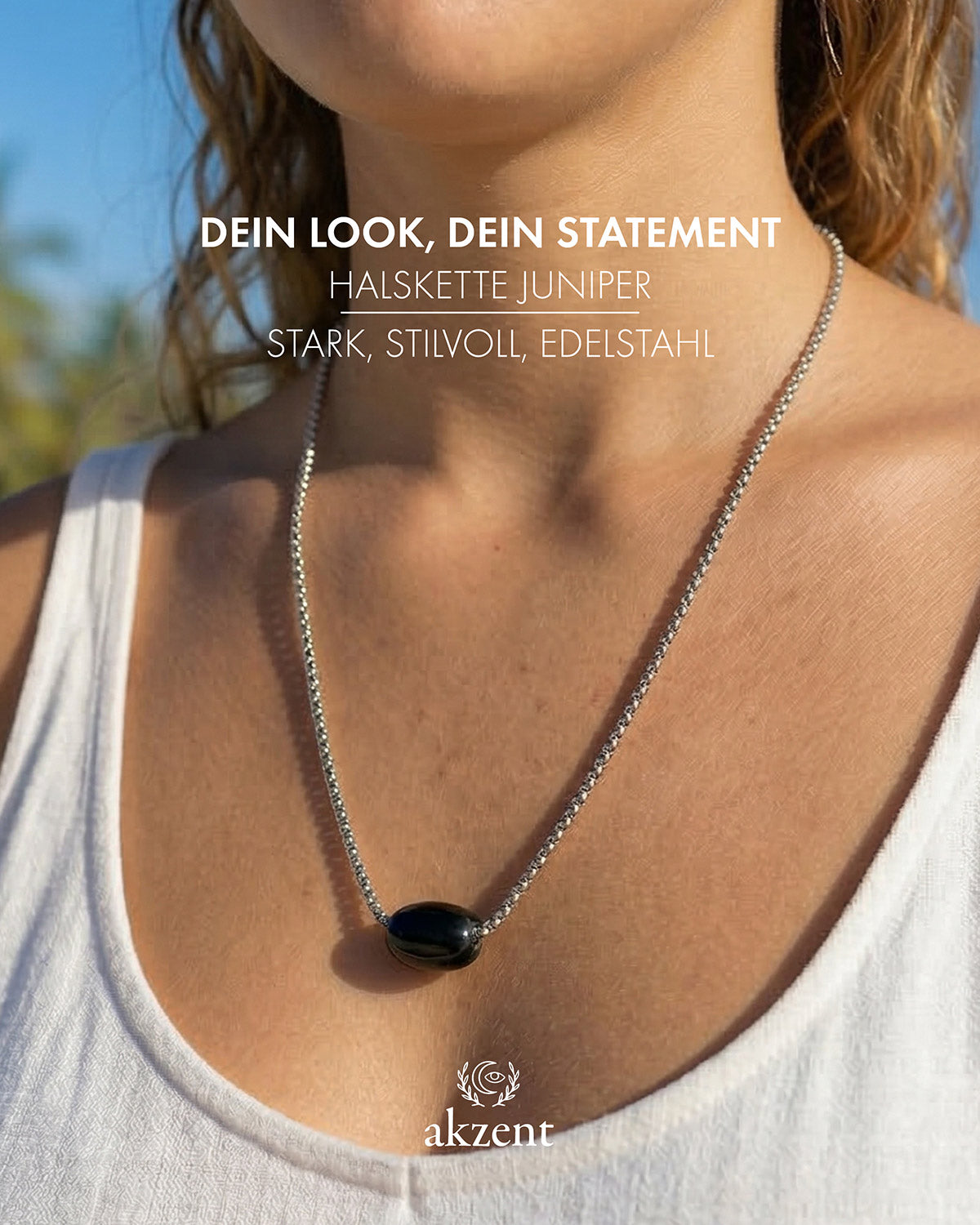 Akzent "Juniper" Kette mit Onyx-Anhänger