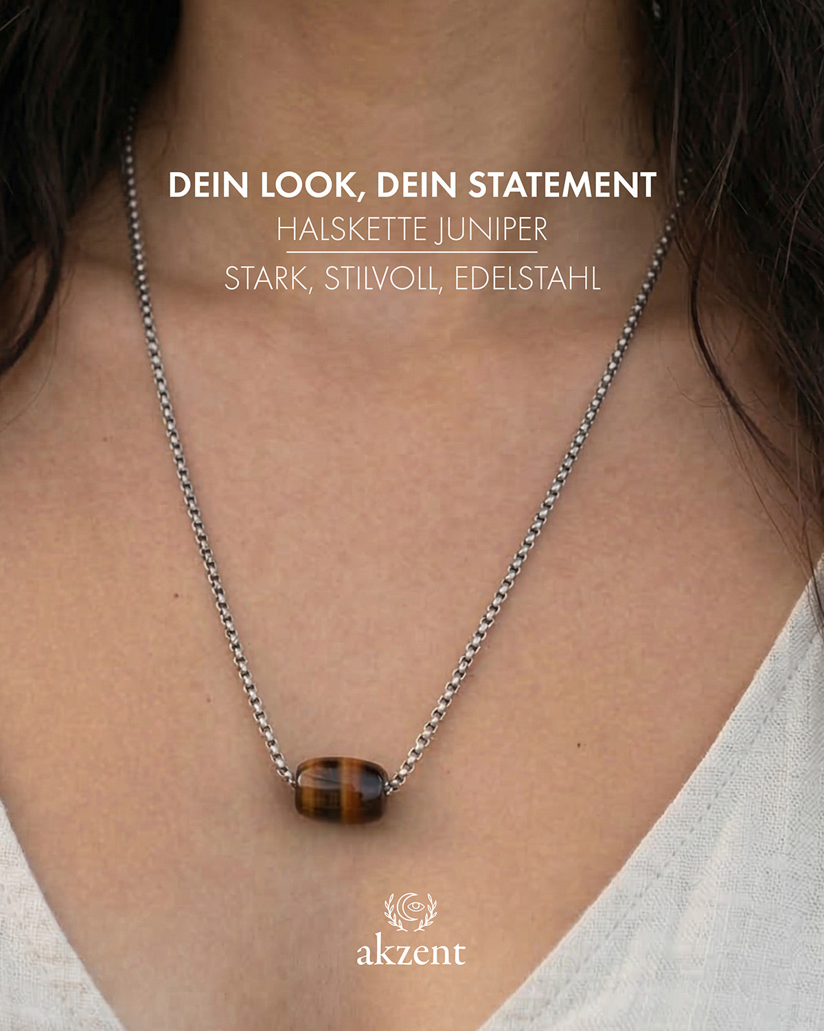 Akzent "Juniper" Kette mit Onyx-Anhänger