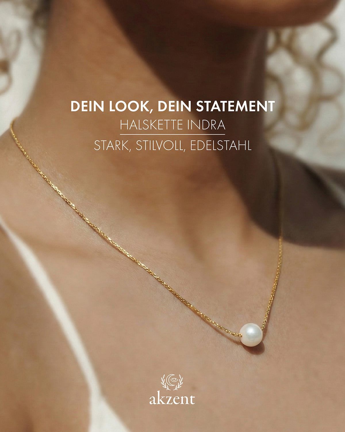 Akzent "Indra" Halskette mit Perle