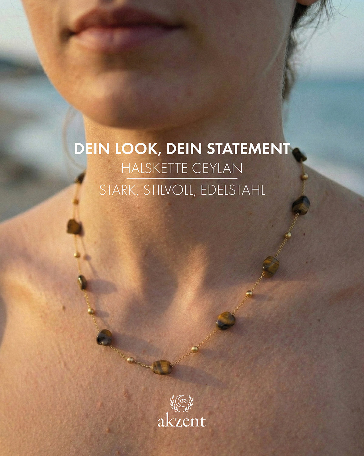 Akzent "Ceylan" mit braunen Natursteinen