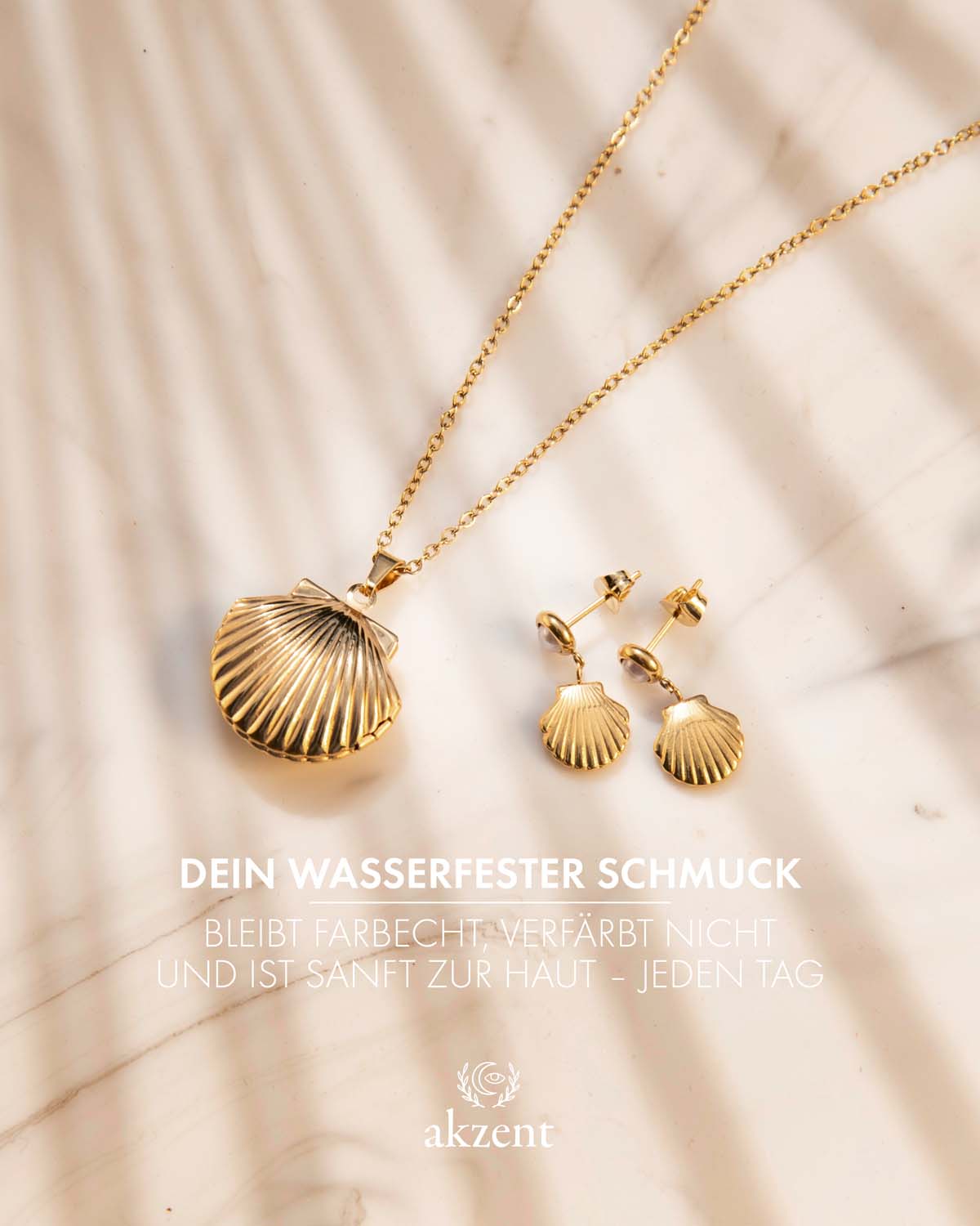 Akzent "Gilda", Halskette mit Medaillon in Muschelform