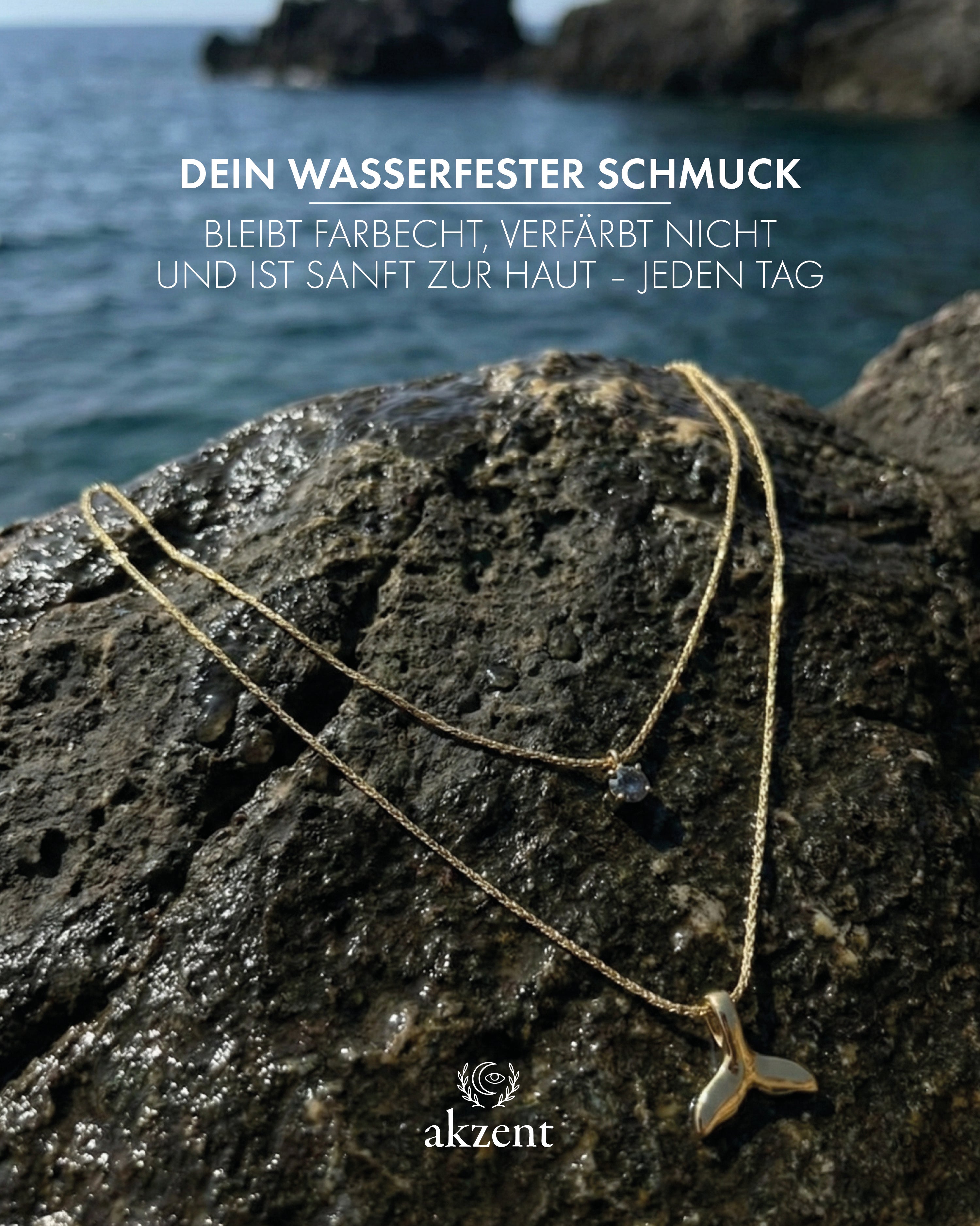 Akzent "Serrana" Two-Layers Halskette mit Walflosse-Anhänger