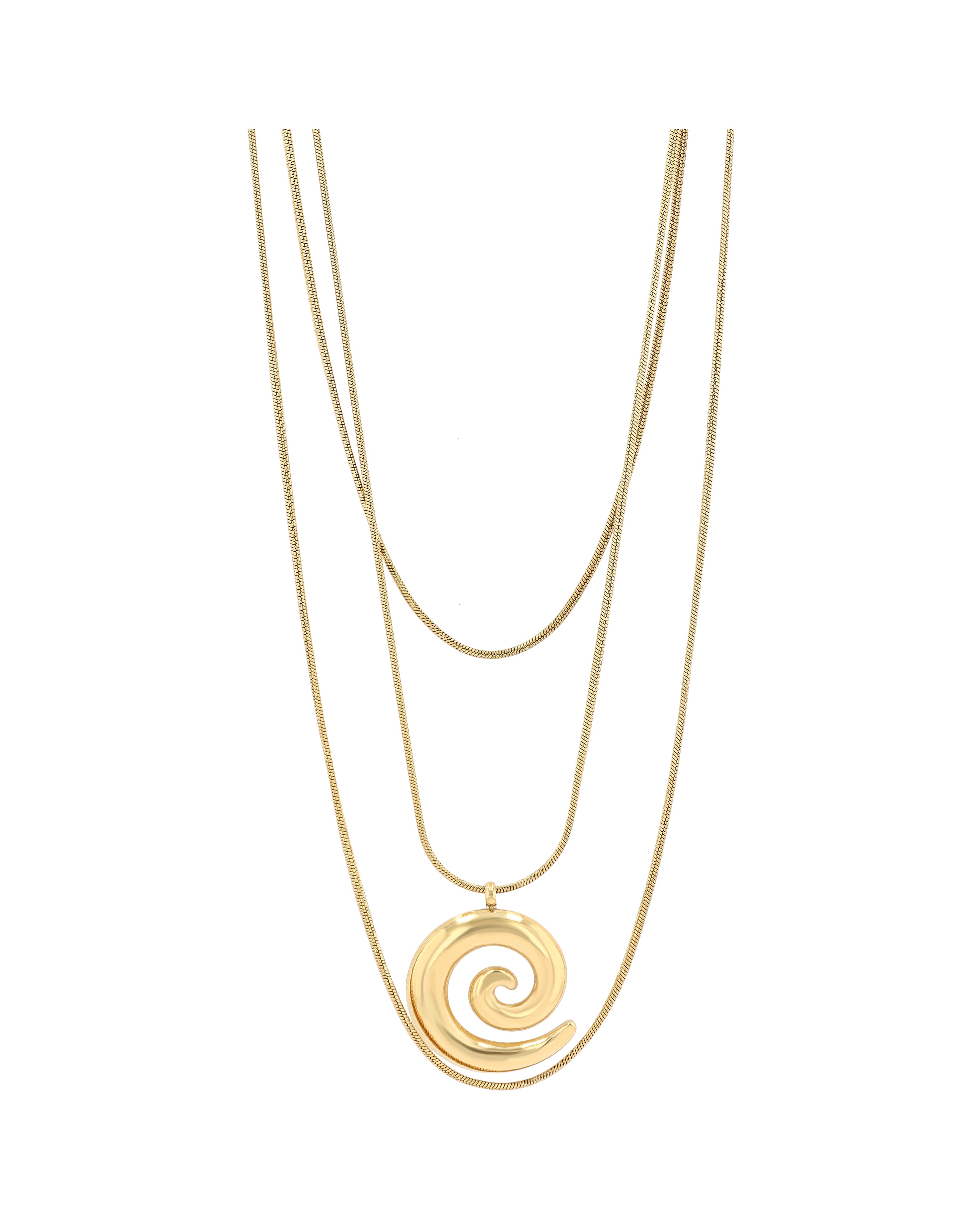 Akzent "Amita" Layering Halskette mit Spiral Anhänger