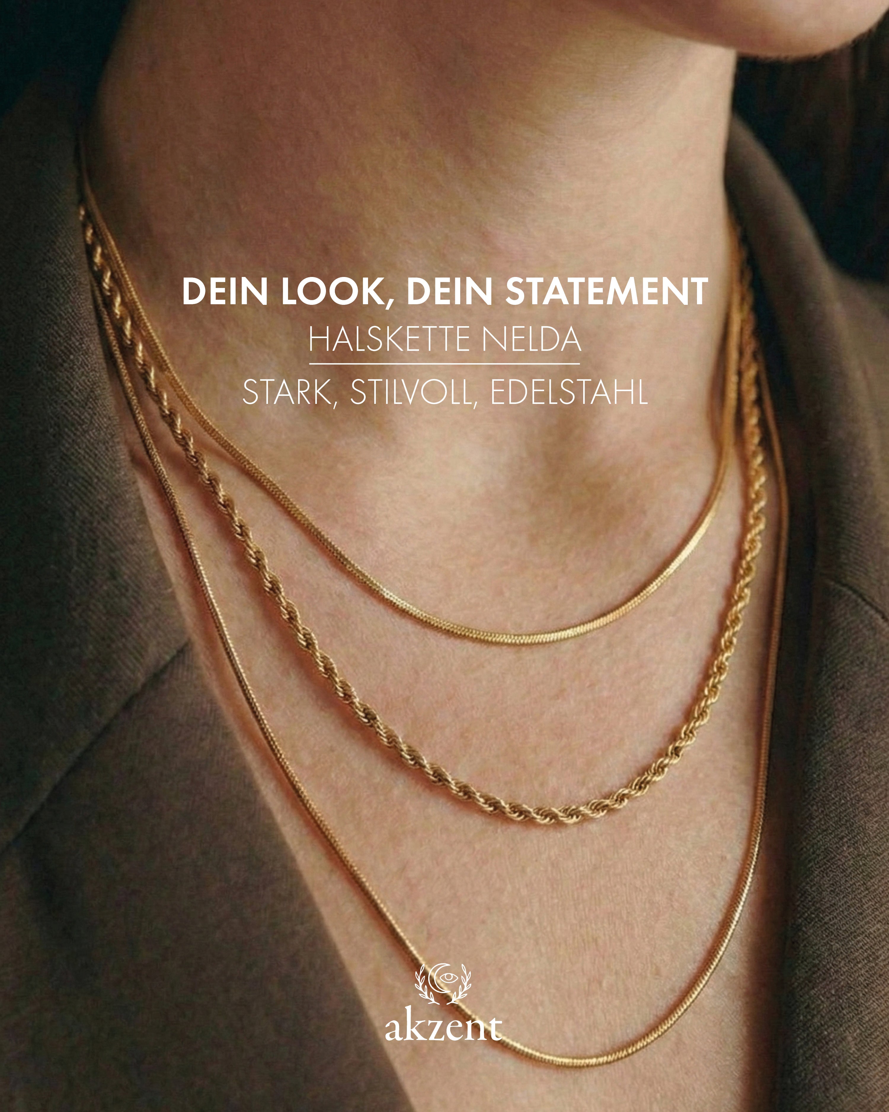 Akzent "Nelda" Layering Halskette
