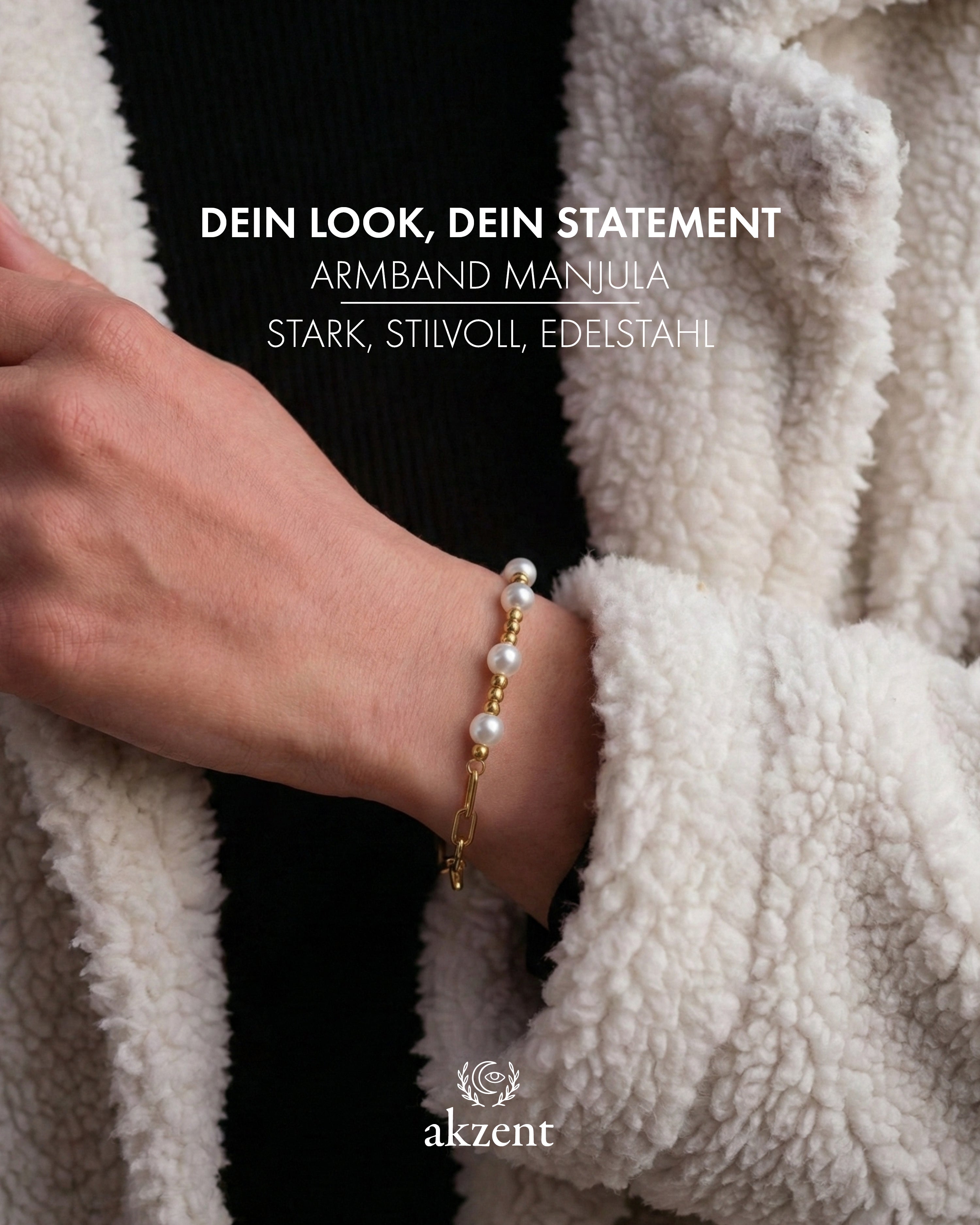 Akzent "Manjula" Glieder-Armband mit Glasperlen