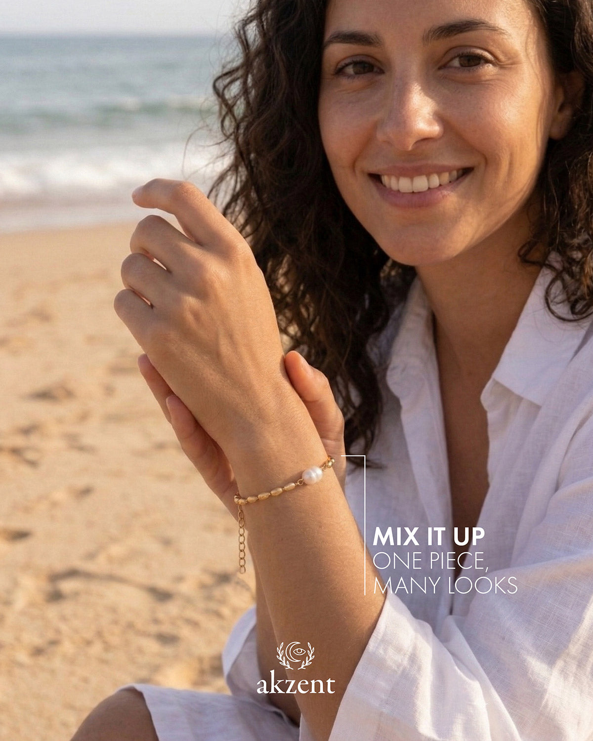 Akzent " Elia" Armband mit Süßwasserperlen