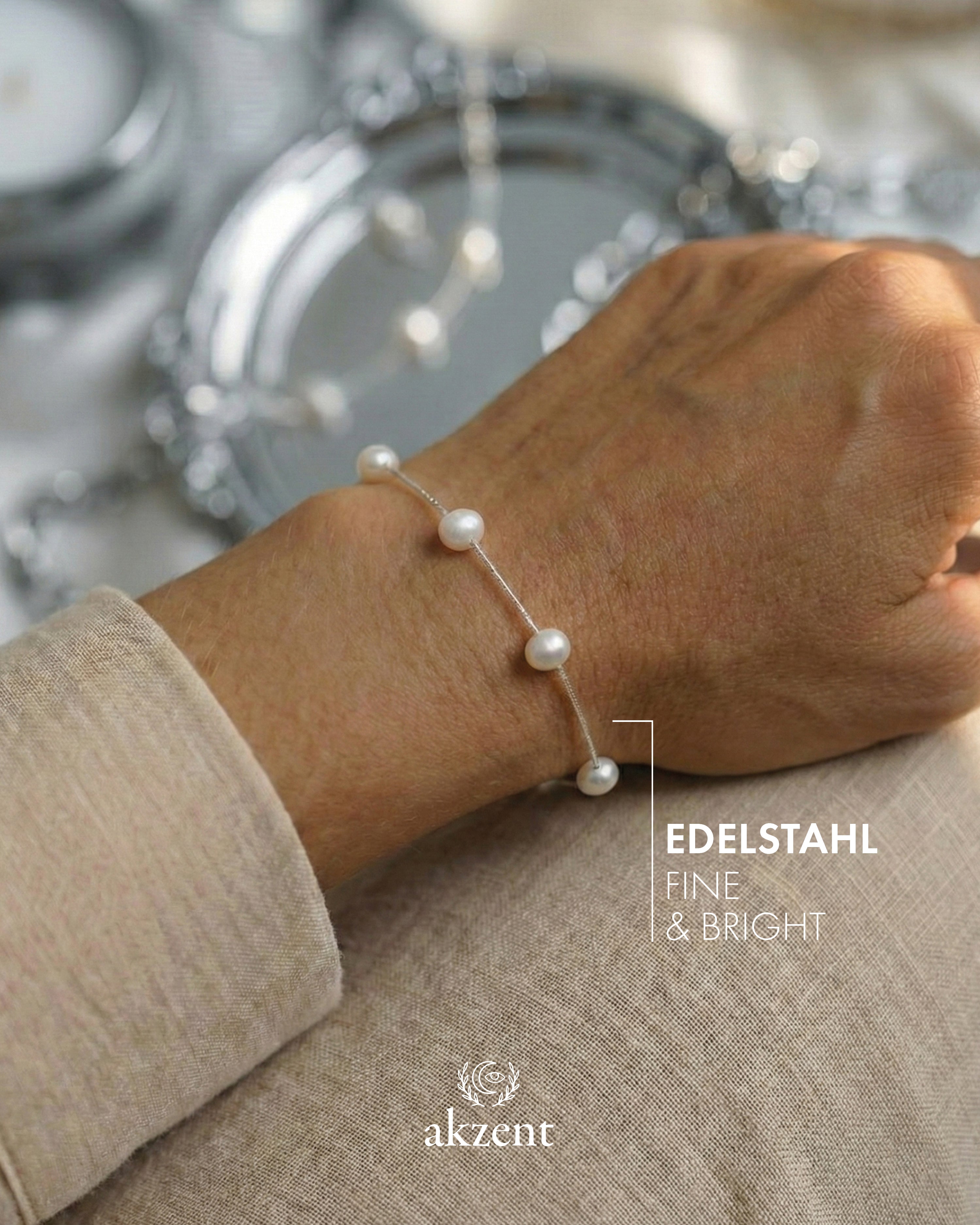 Akzent "Nefeli" Armband mit Süßwasserperlen