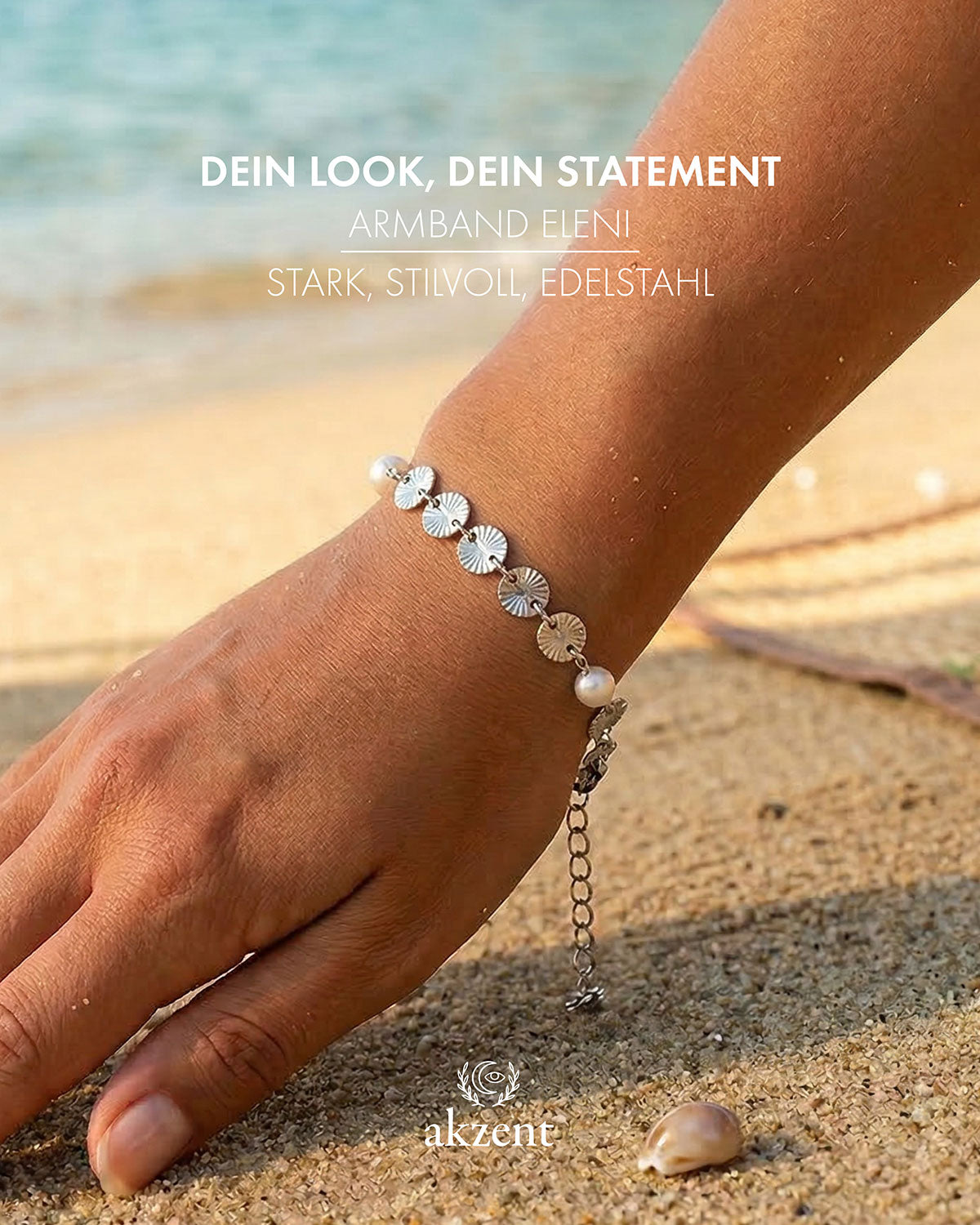 Akzent "Eleni" Armband mit Süßwasserperlen