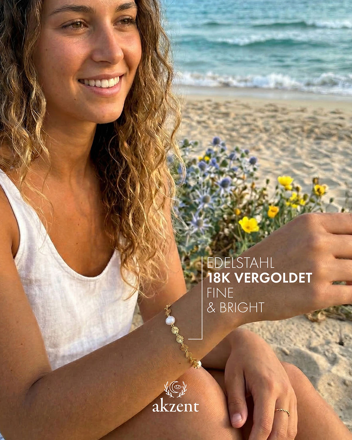 Akzent "Eleni" Armband mit Süßwasserperlen