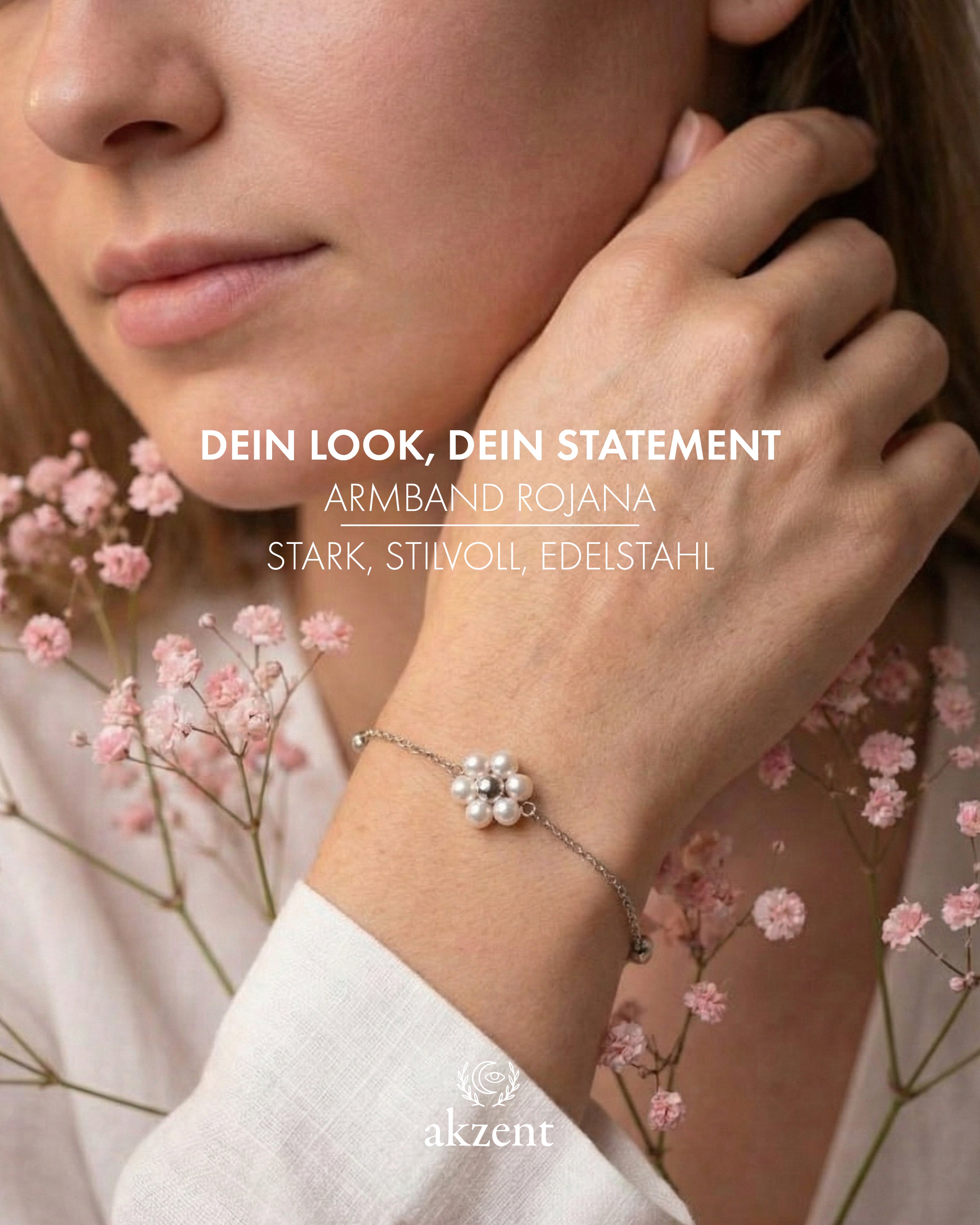 Akzent "Rojana" Armband mit Rojana mit Blüte