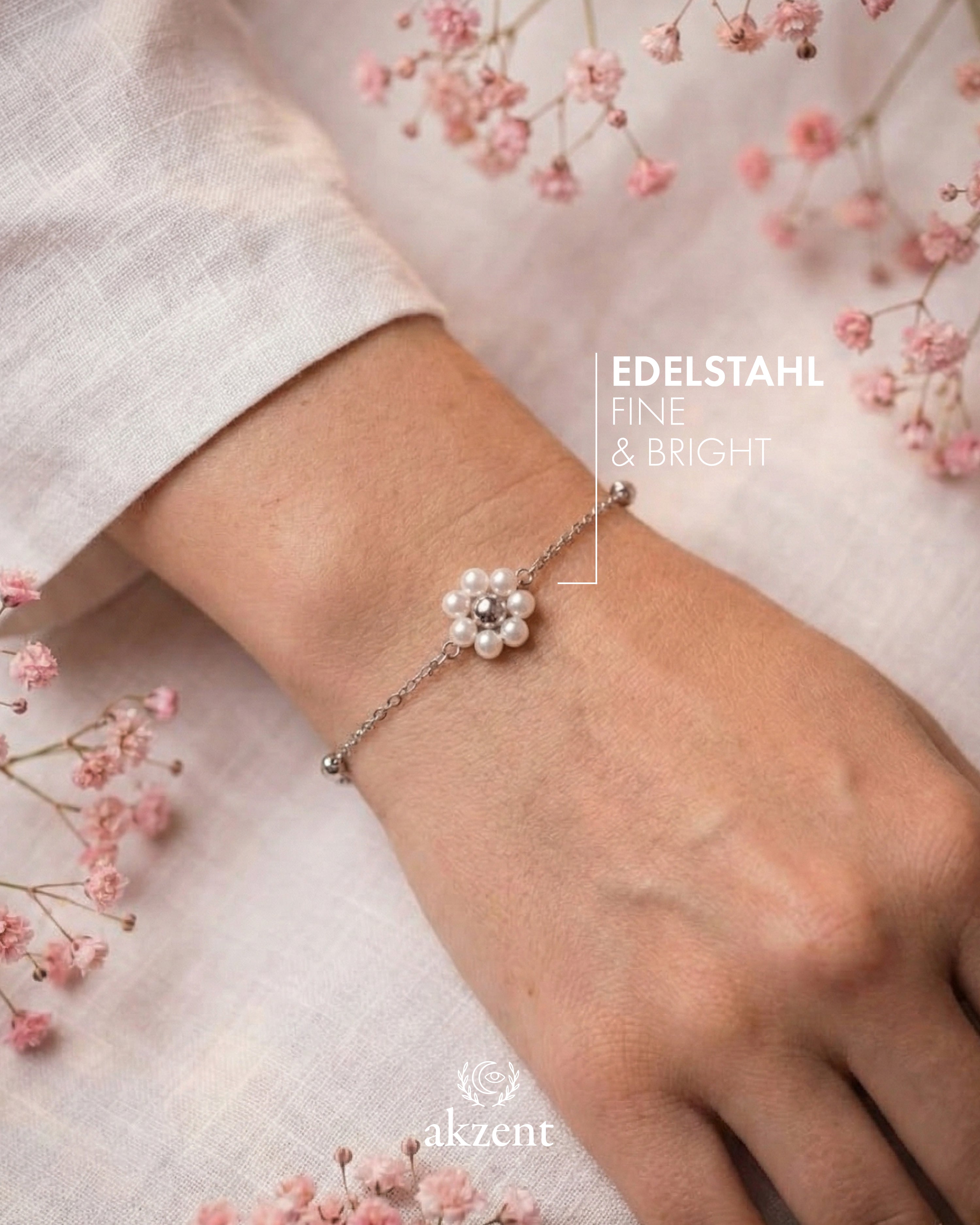 Akzent "Rojana" Armband mit Rojana mit Blüte