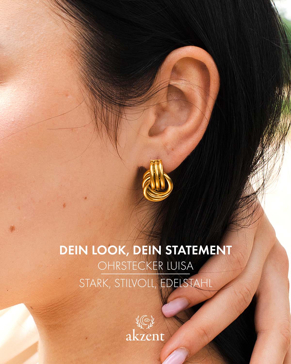 Akzent "Luisa" Ohrstecker verschlungene Ring-Form