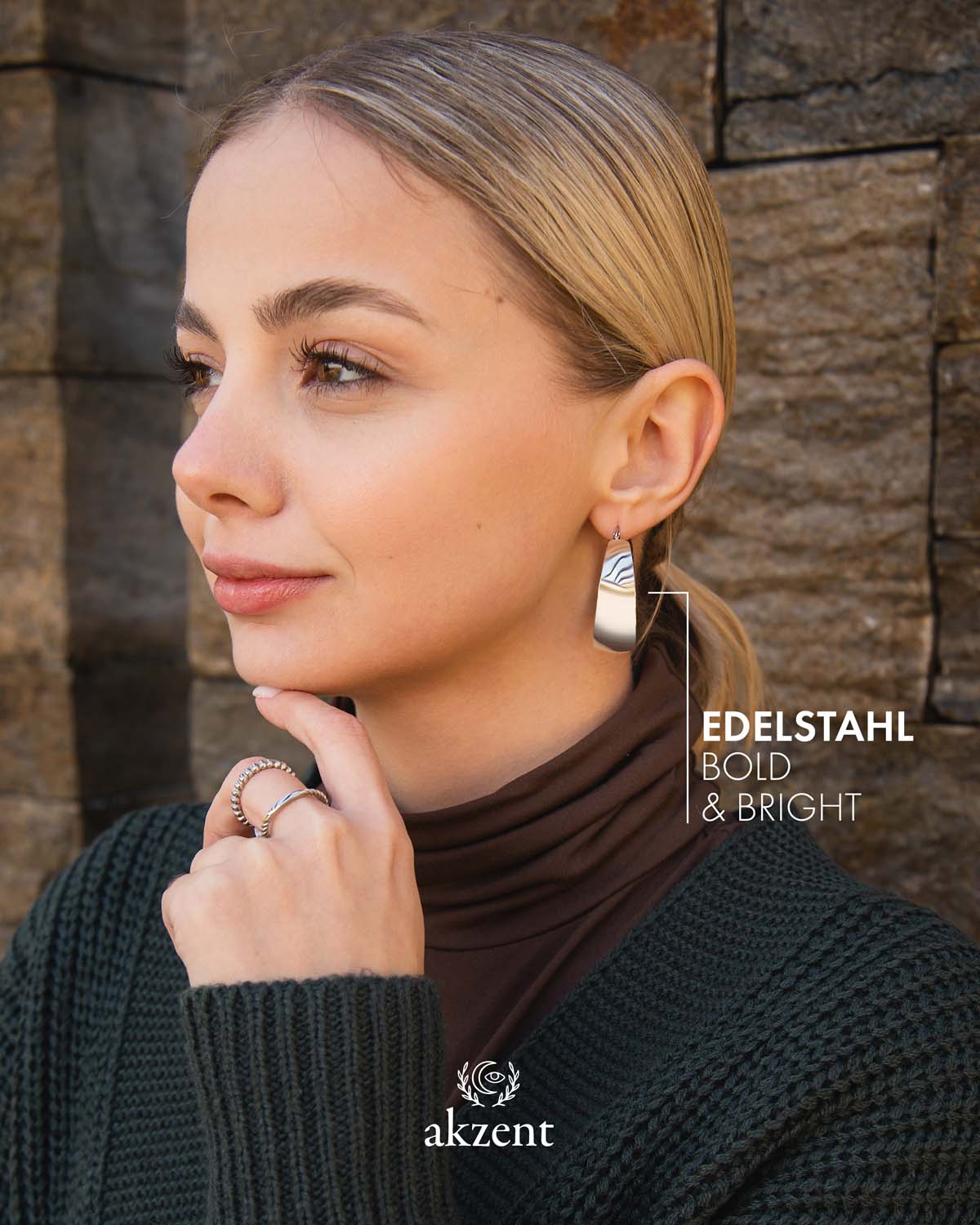 Akzent "Adela" Creolen aus Edelstahl