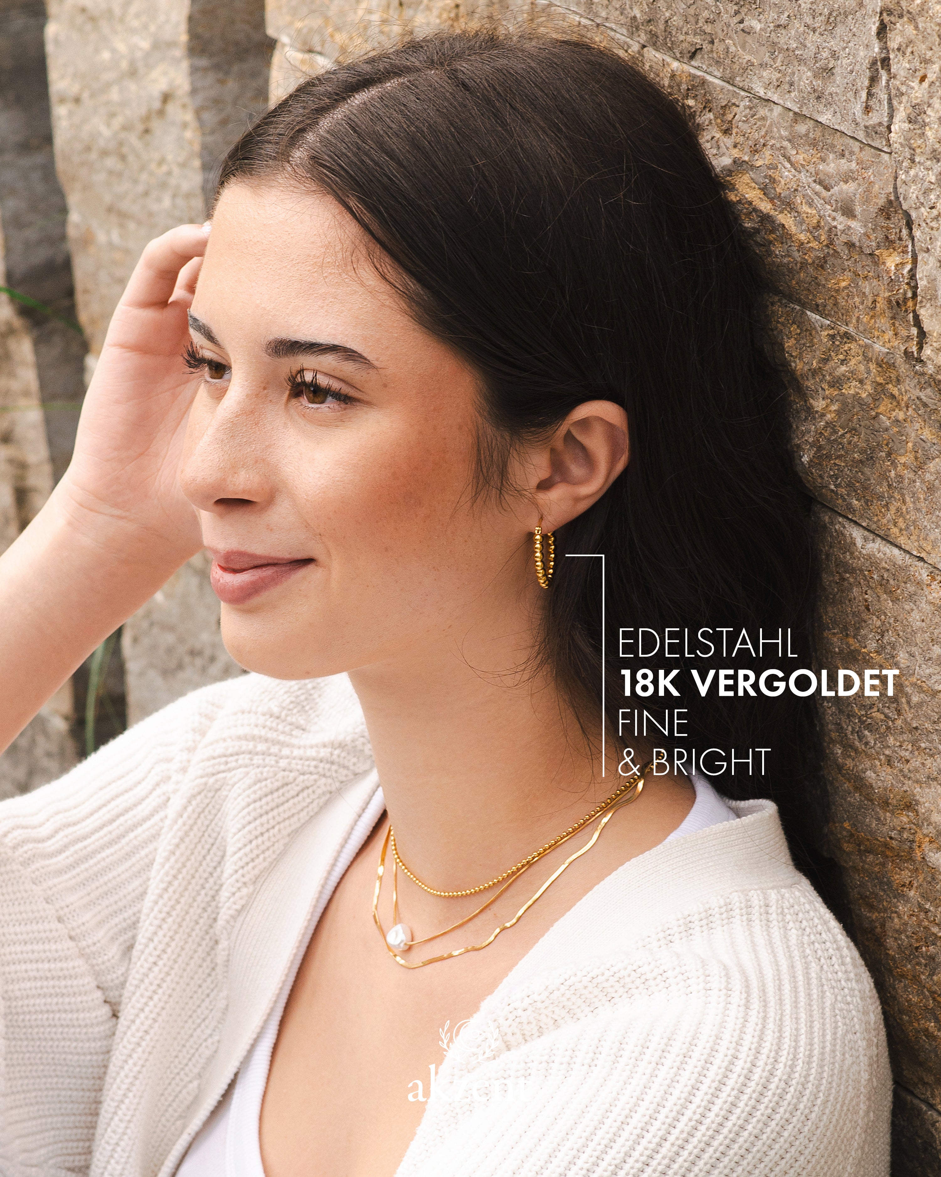 Akzent "Korinna" Creolen mit Kugel-Design