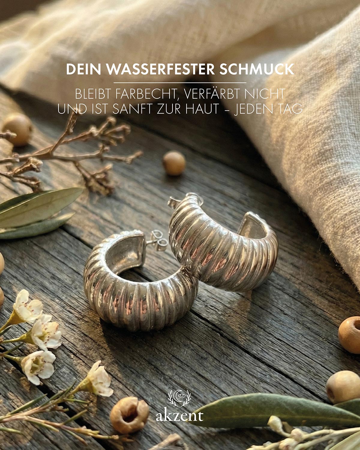 Akzent "Vilja" "Vanadis" Halbcreolen mit Steckverschluss