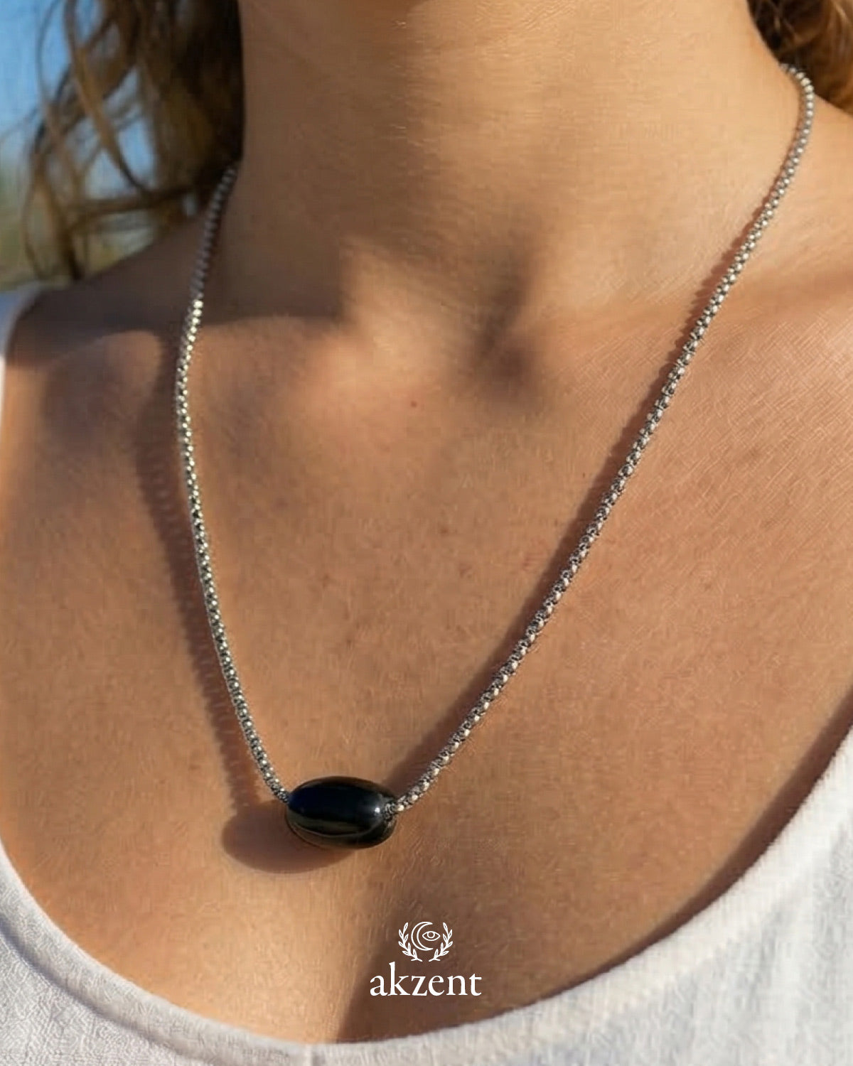 Akzent "Juniper" Kette mit Onyx-Anhänger