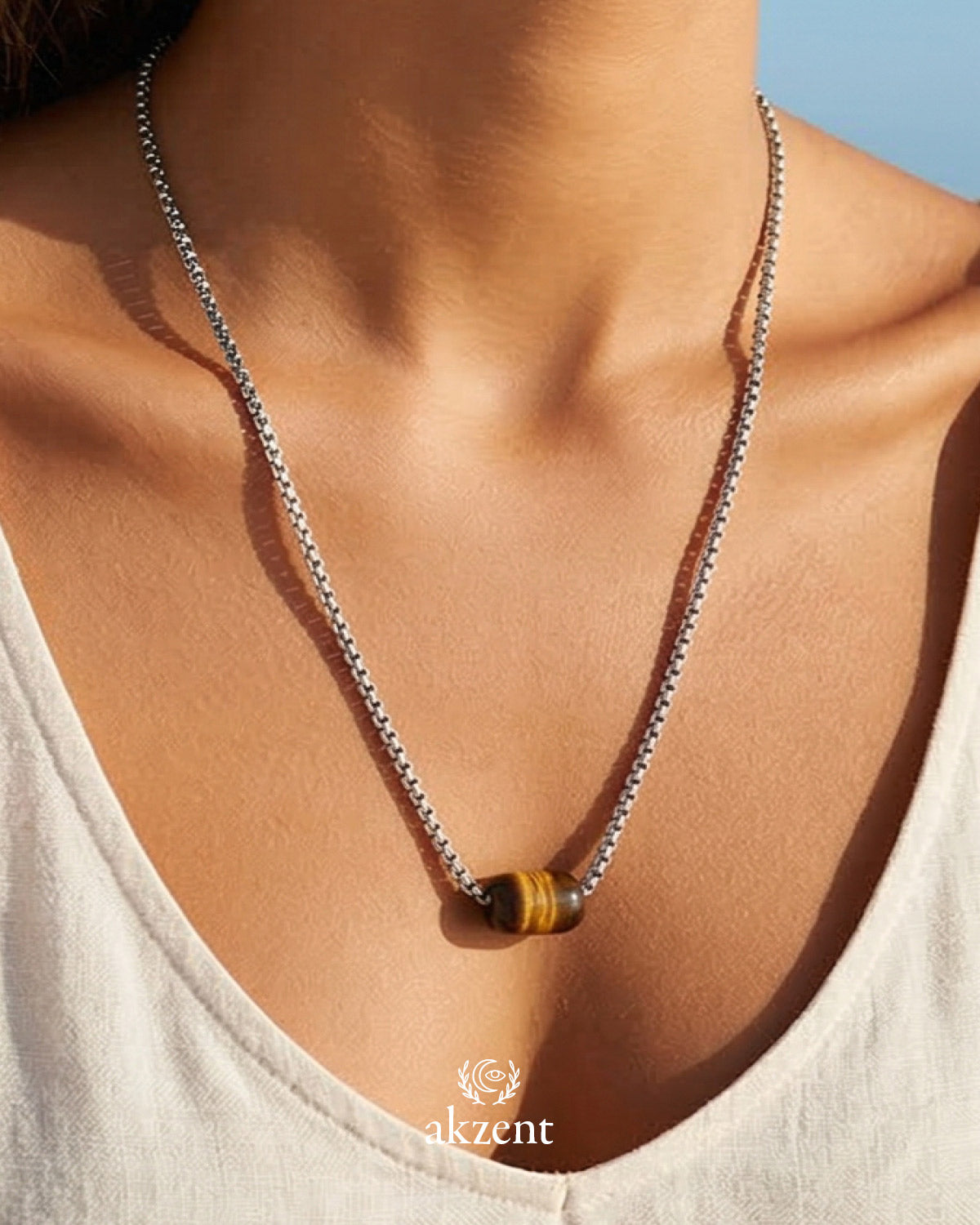 Akzent "Juniper" Kette mit Onyx-Anhänger