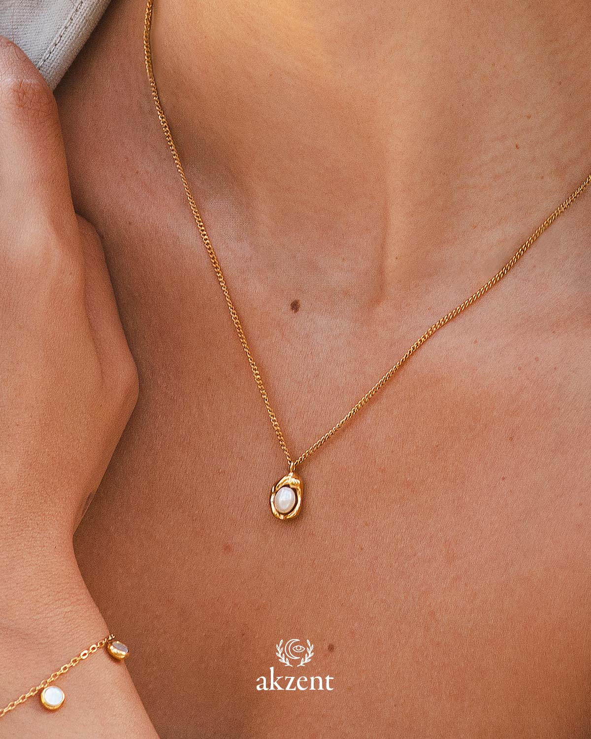 Akzent "Cinzia", Kette mit Süsswasserperle Anhänger