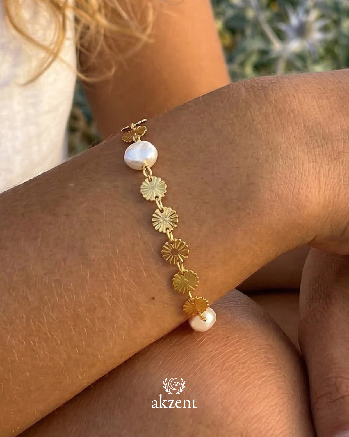 Akzent "Eleni" Armband mit Süßwasserperlen