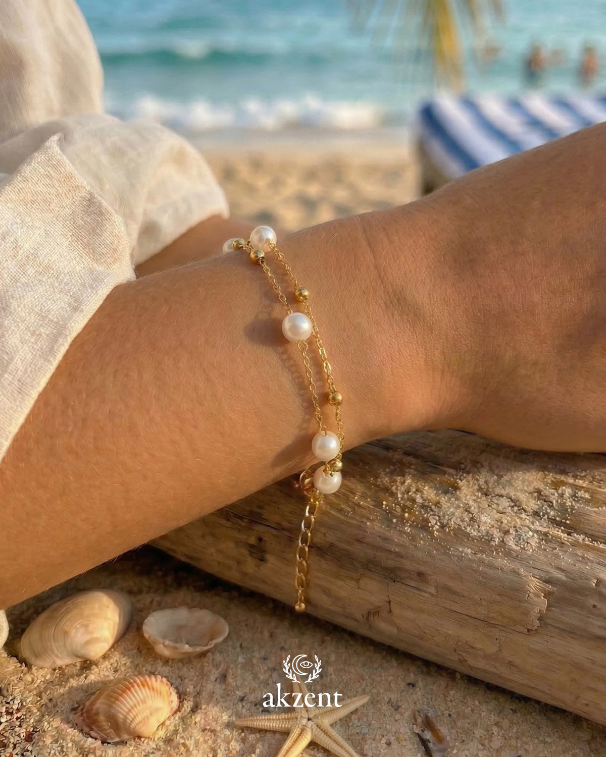 Akzent "Mahila" Armband mit Glasperle