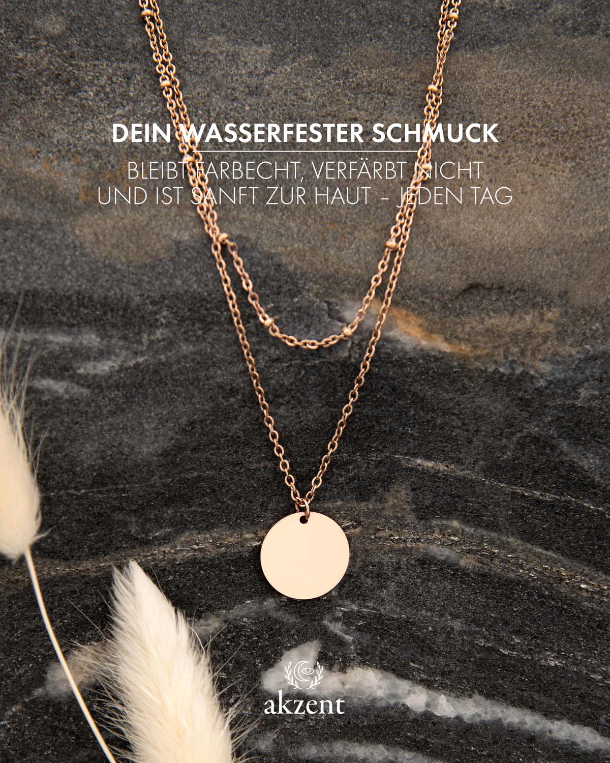 Akzent "Münz" Layering-Halskette mit gravurfähigen Anhänger