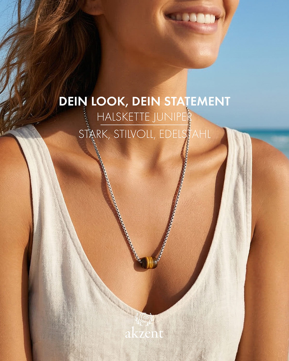 Akzent "Juniper" Kette mit Onyx-Anhänger