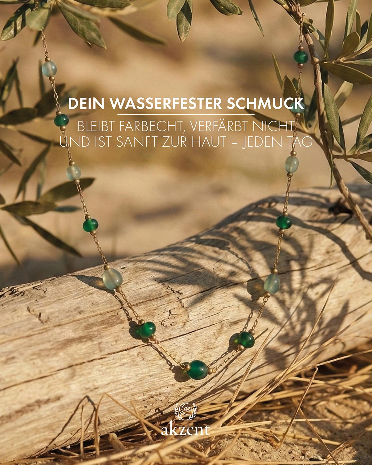 Akzent "Damla" mit grünen Natursteinen
