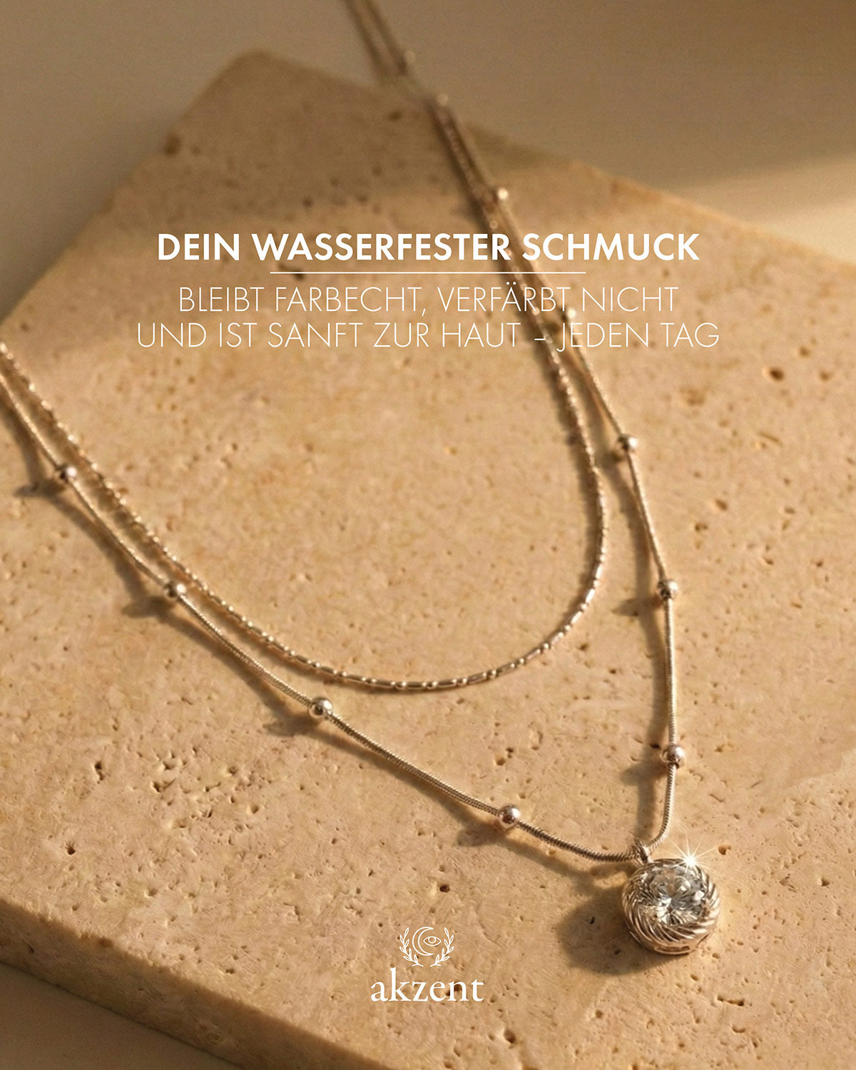Akzent "Derly" Layering Kette mit Solitär-Anhänger