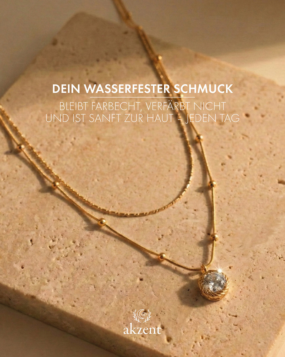 Akzent "Derly" Layering Kette mit Solitär-Anhänger