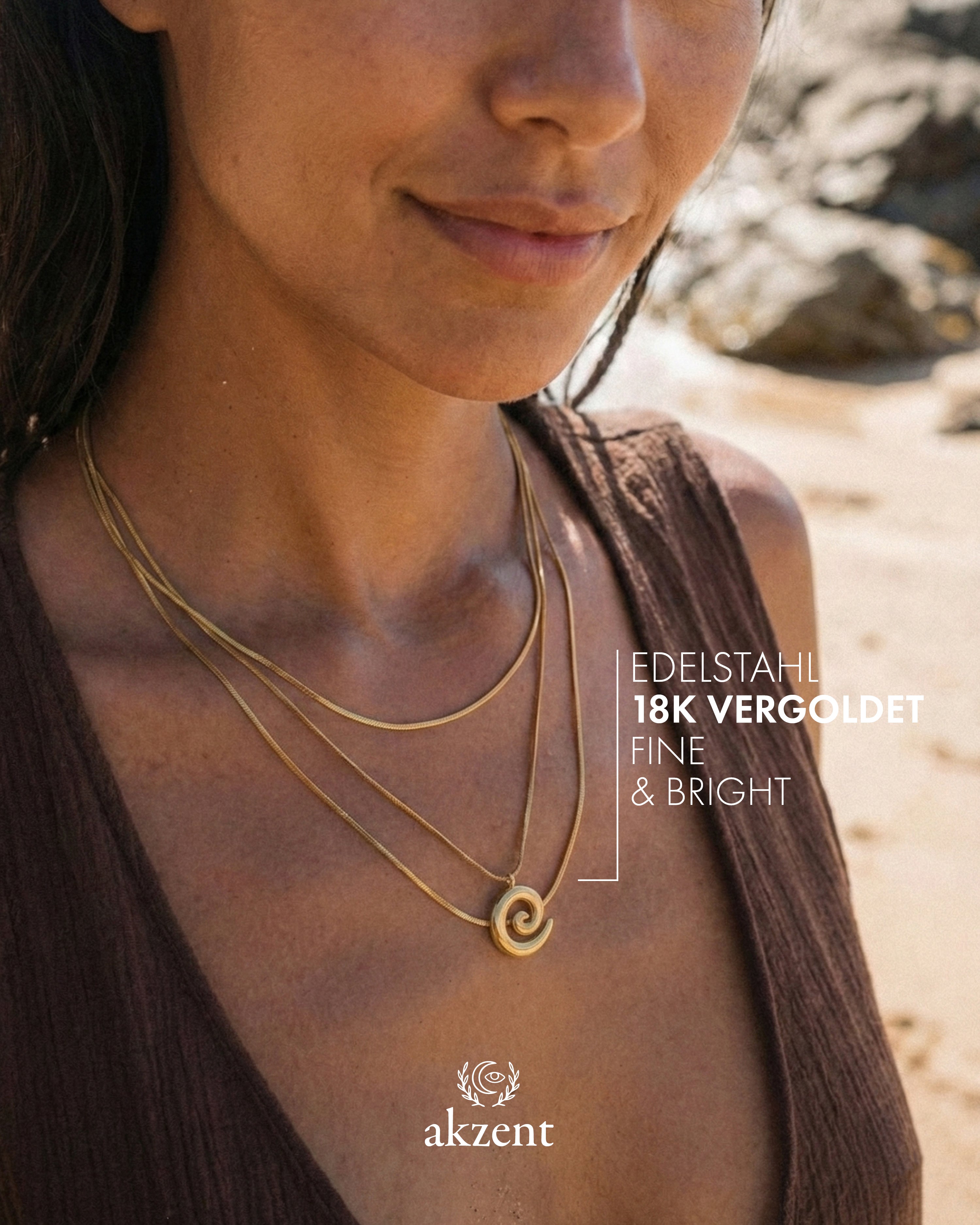 Akzent "Amita" Layering Halskette mit Spiral Anhänger