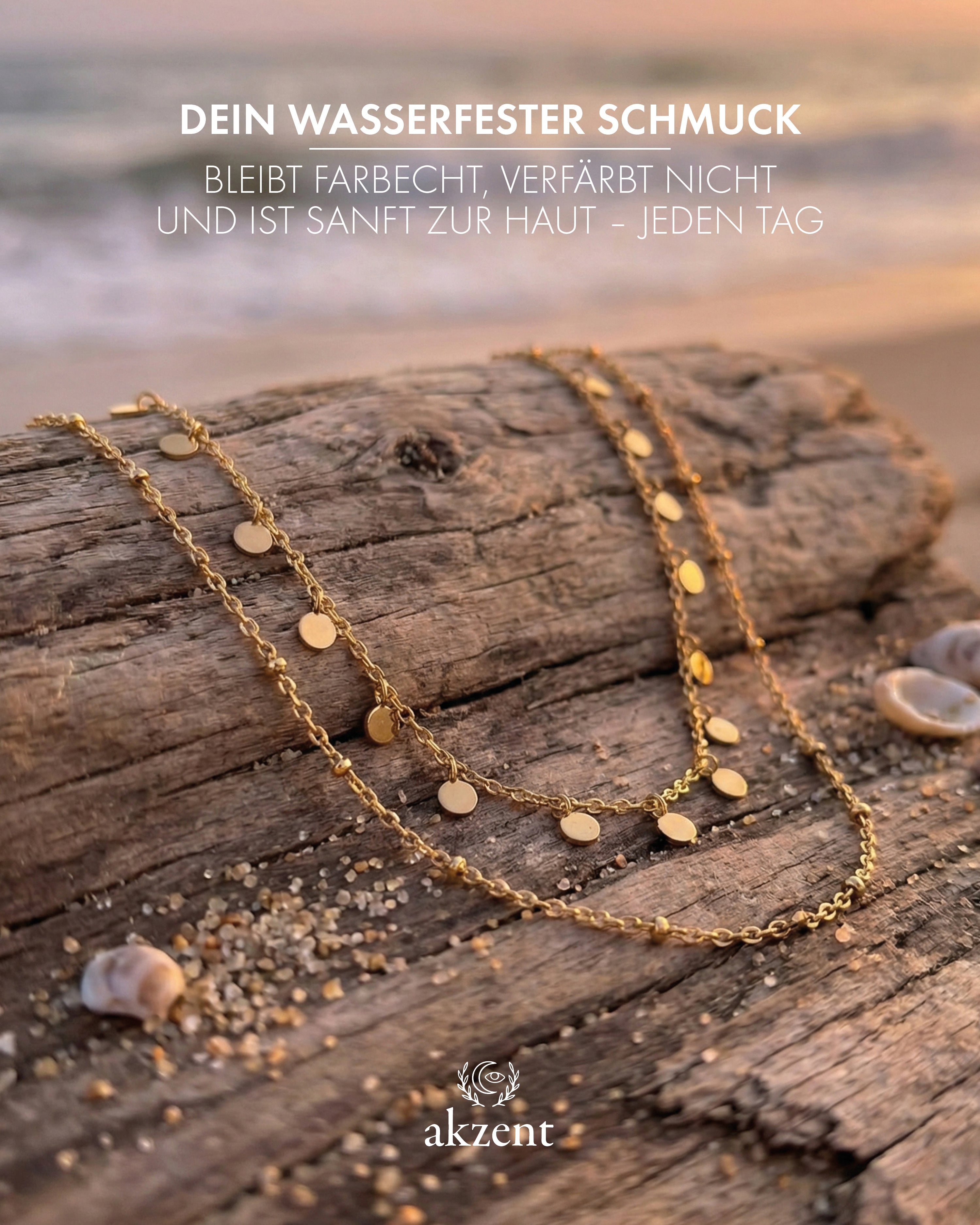 Akzent "Eline" Layering Halskette mit Plättchen