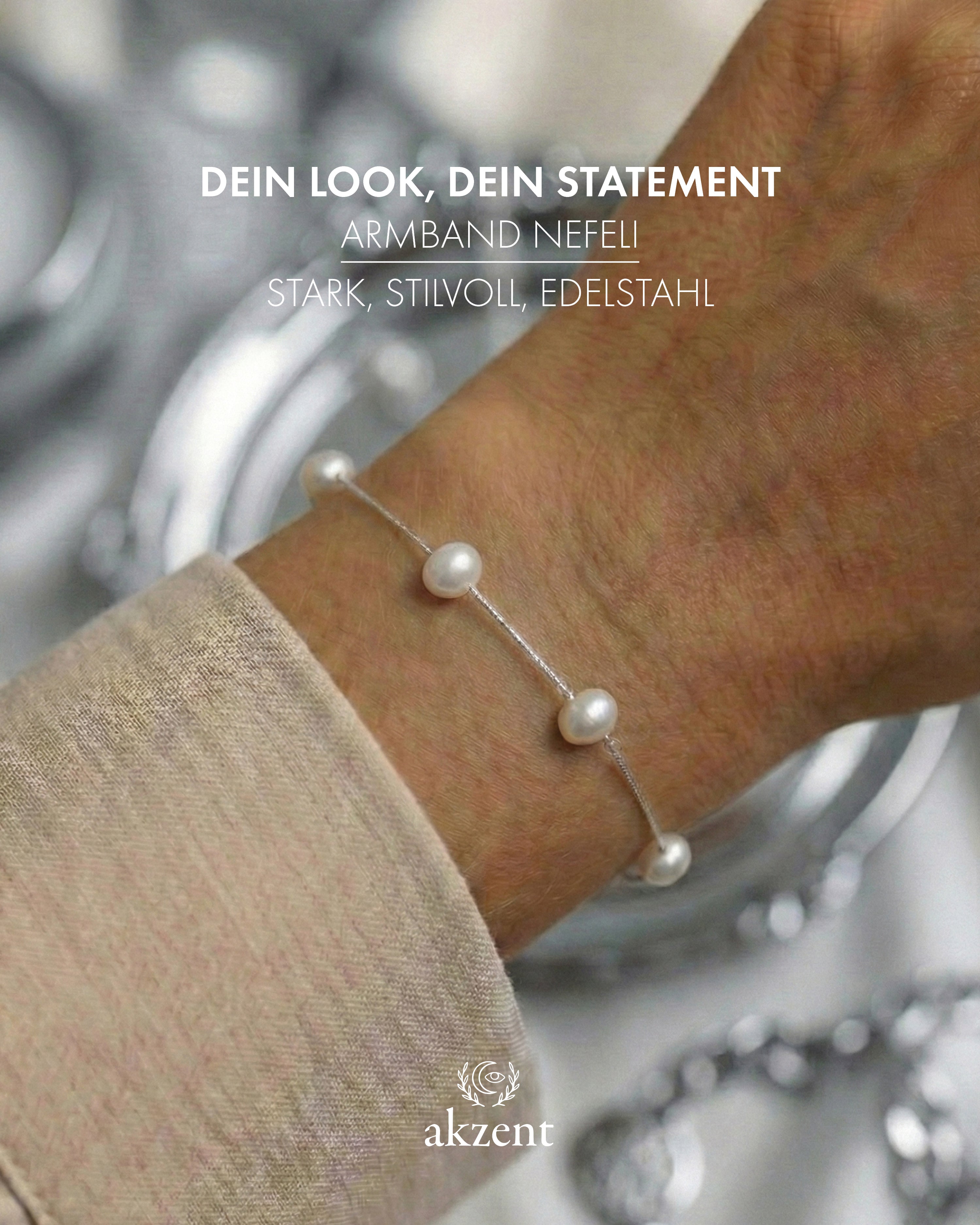 Akzent "Nefeli" Armband mit Süßwasserperlen