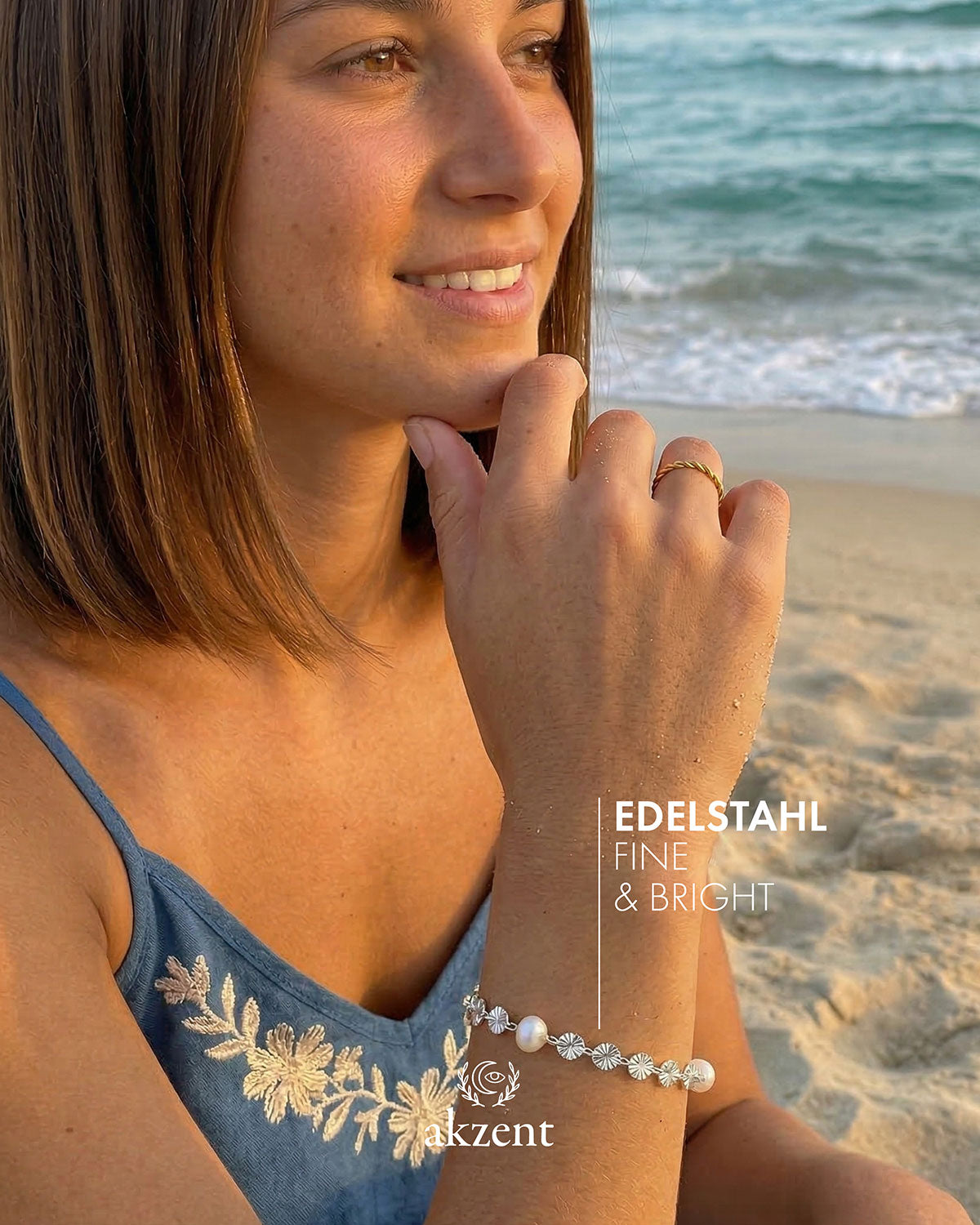 Akzent "Eleni" Armband mit Süßwasserperlen