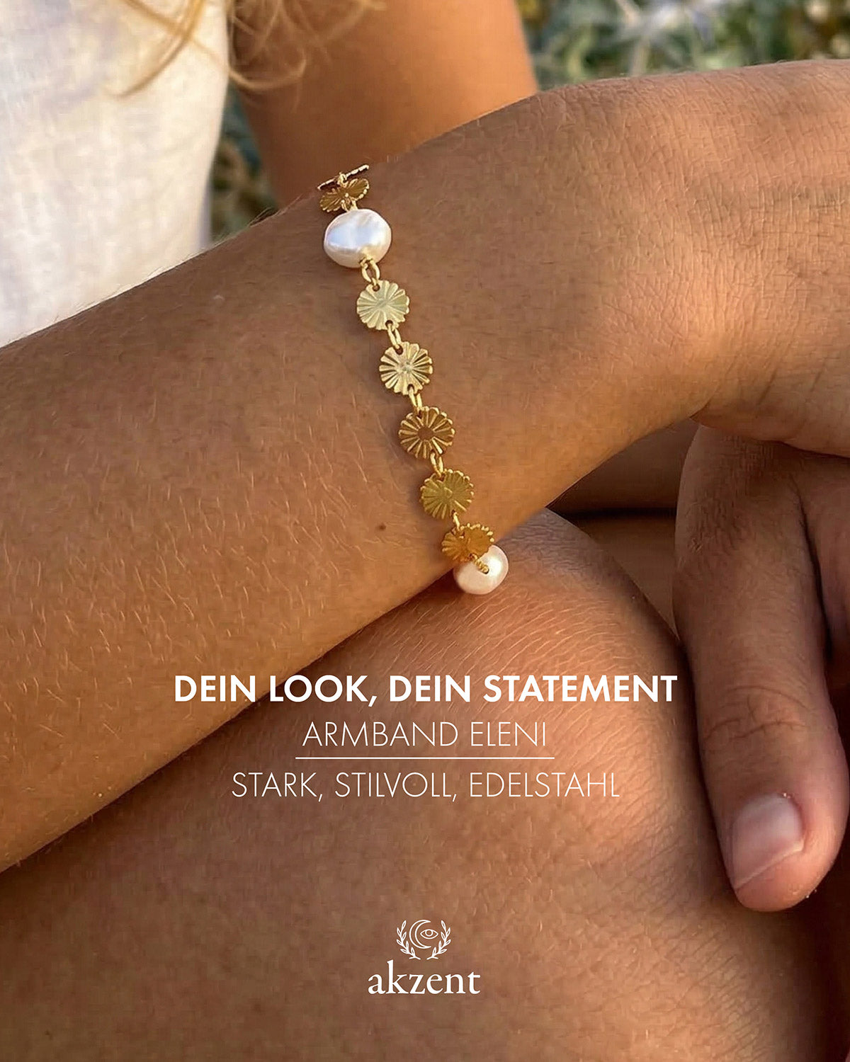 Akzent "Eleni" Armband mit Süßwasserperlen