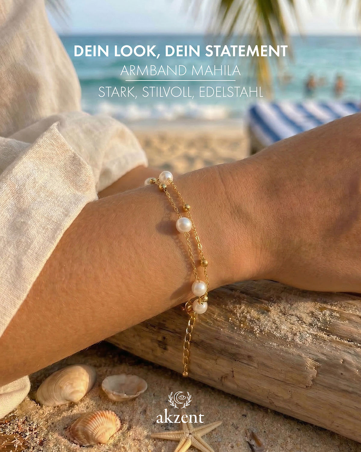 Akzent "Mahila" Armband mit Glasperle