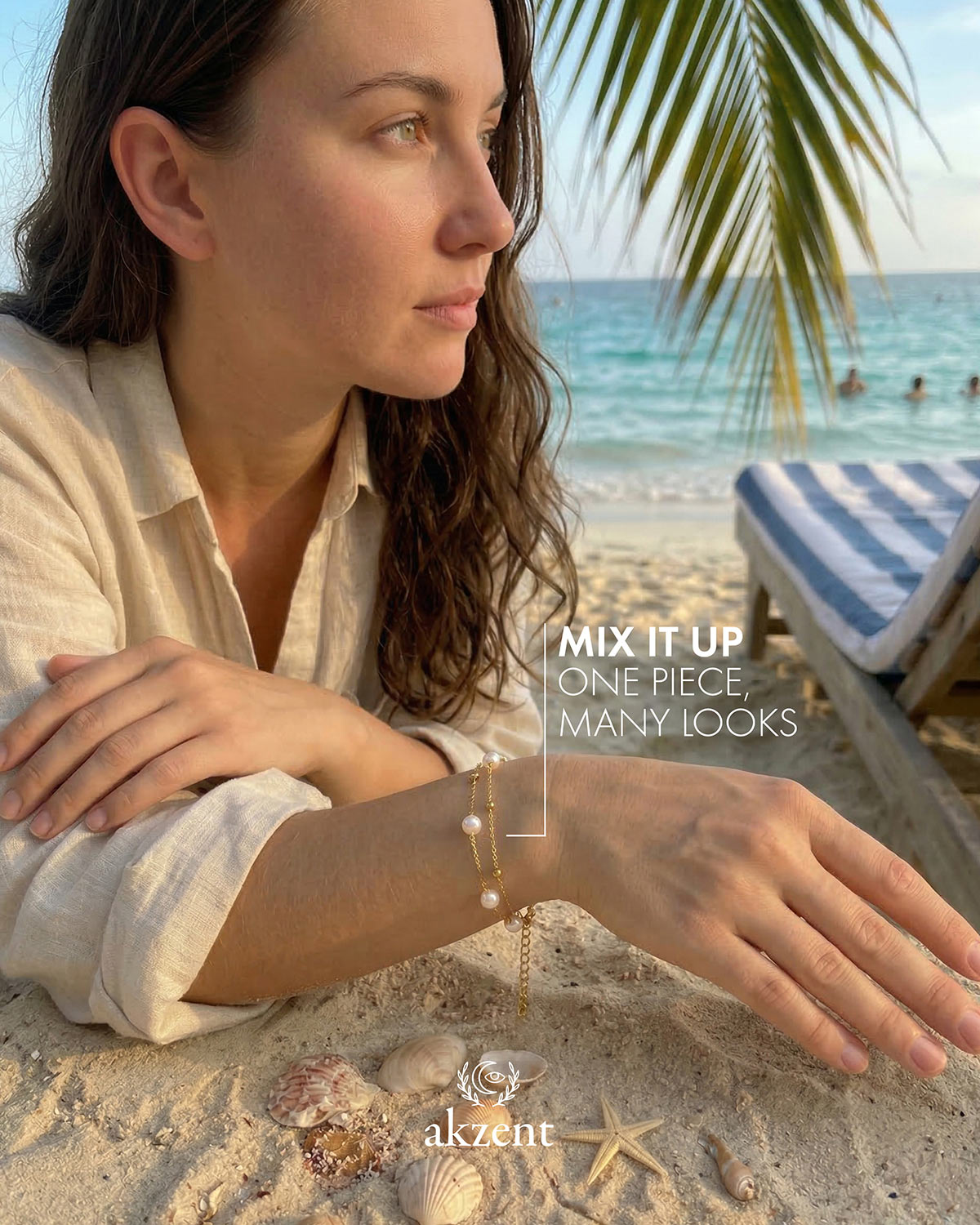 Akzent "Mahila" Armband mit Glasperle