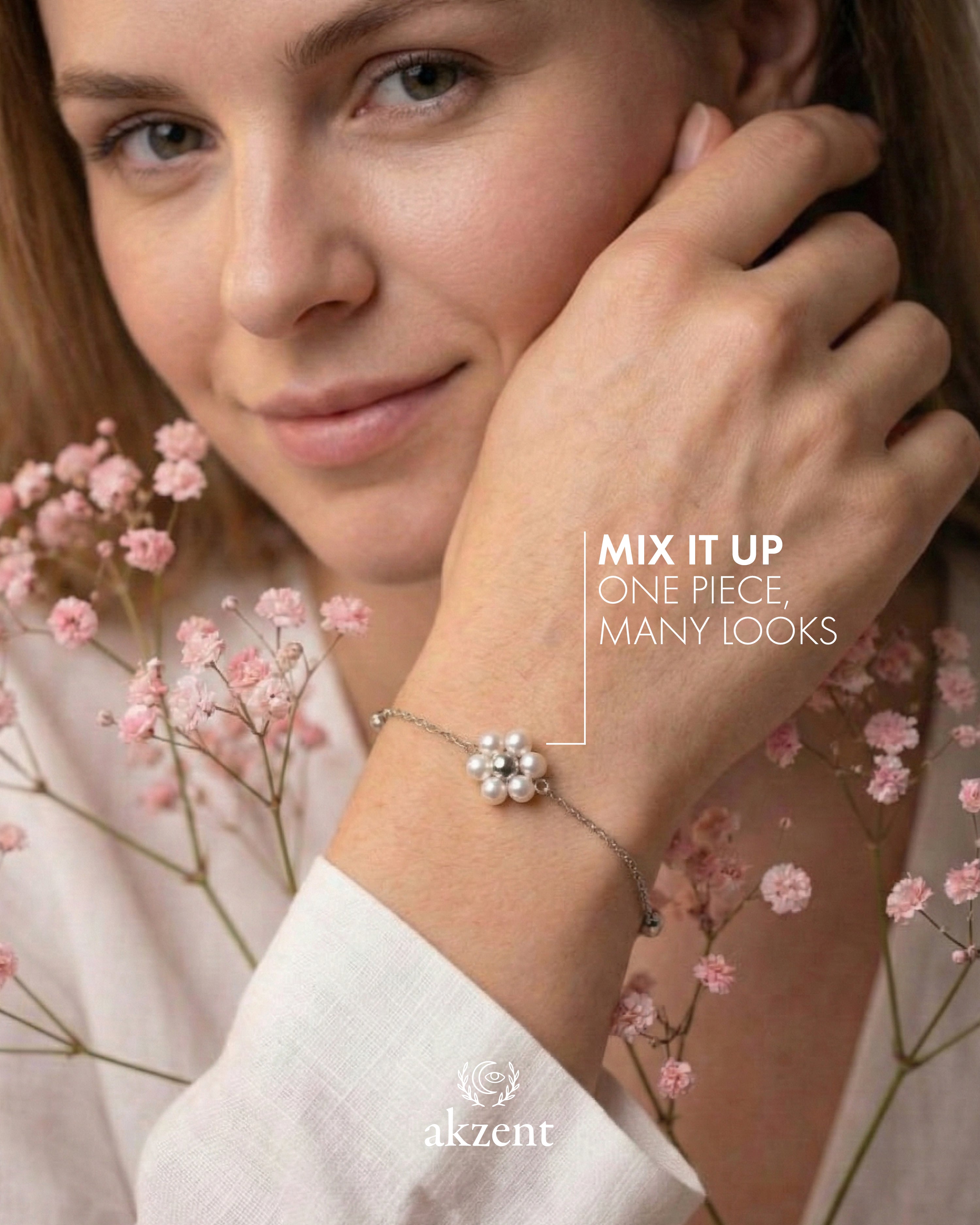 Akzent "Rojana" Armband mit Rojana mit Blüte