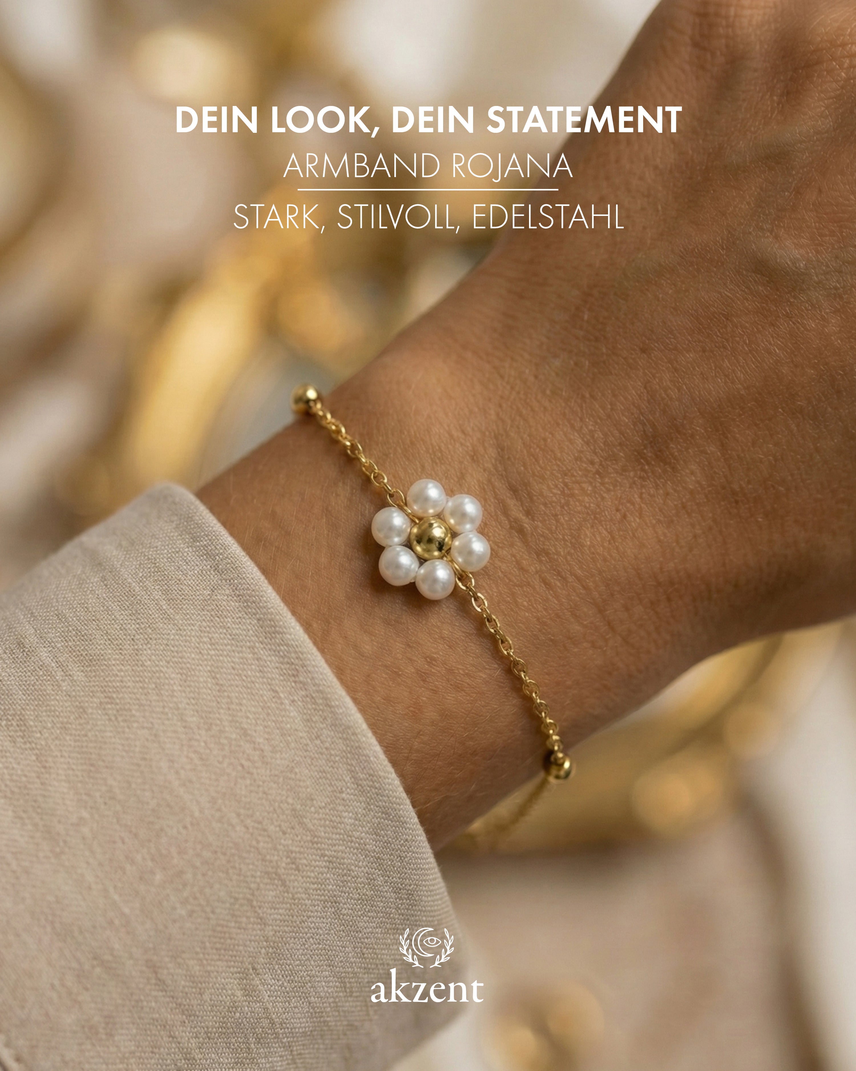 Akzent "Rojana" Armband mit Rojana mit Blüte