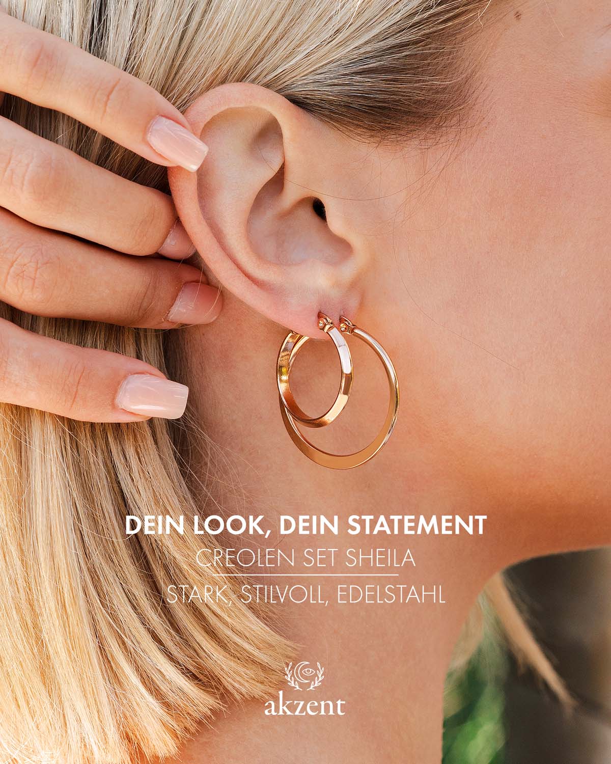 Akzent "Sheila" 3er Set Creolen