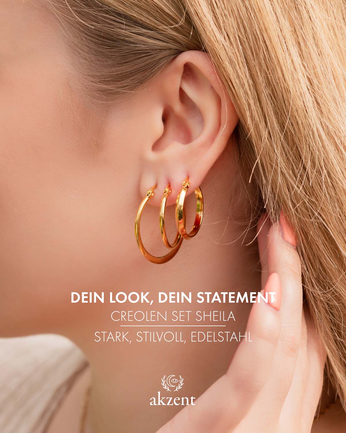 Akzent "Sheila" 3er Set Creolen