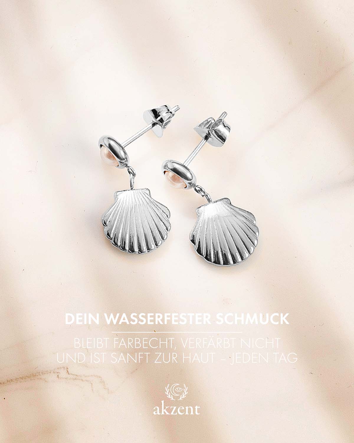Akzent "Kanja" Muschel-Perle Ohrhänger mit Steckverschluss