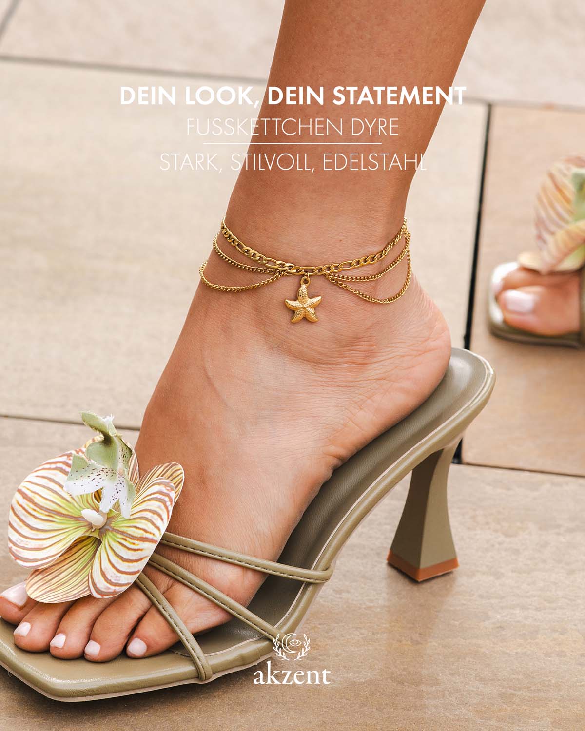 Akzent "Dyre" Fußkettchen