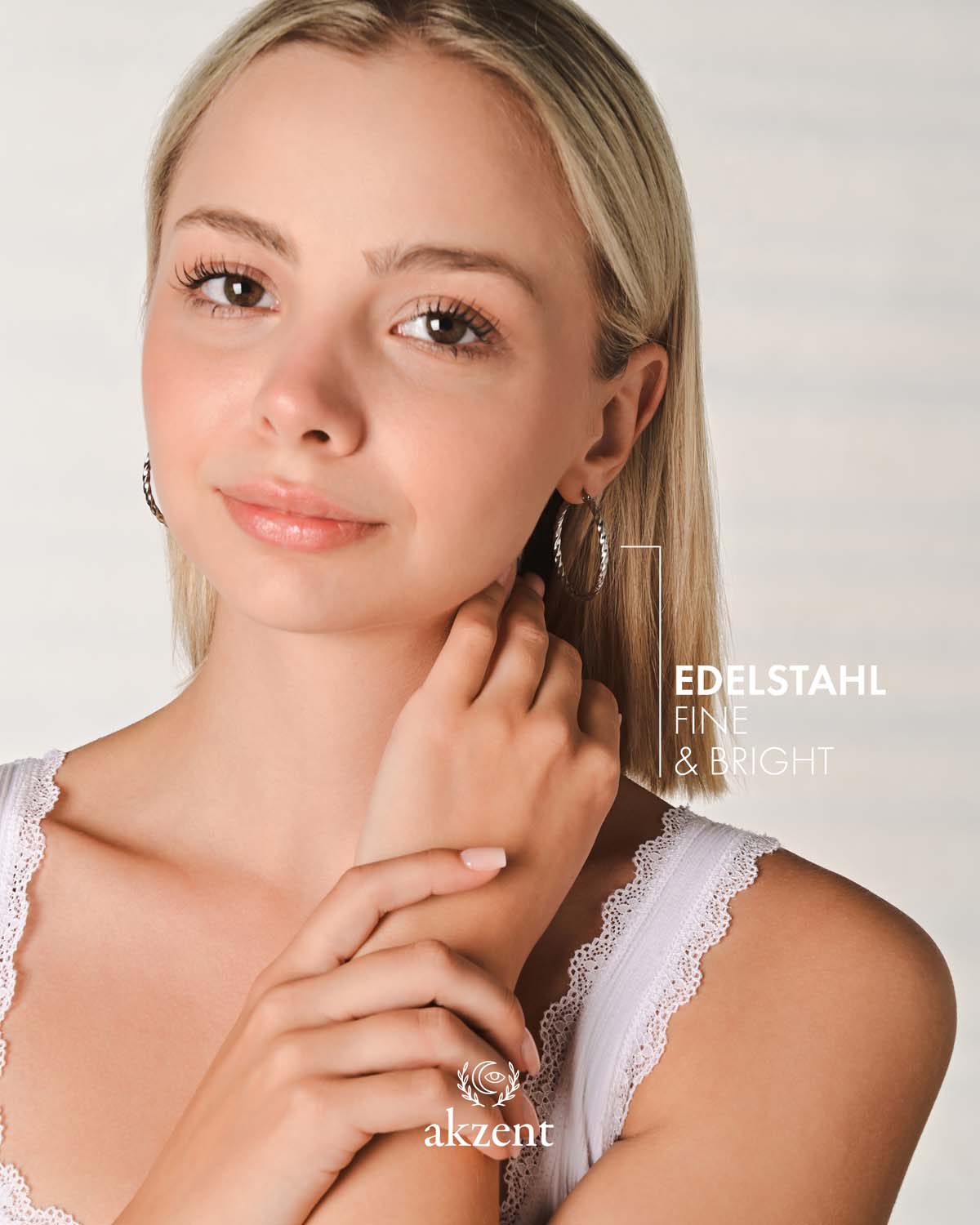 Akzent "Lisbeth" geriffelte Creolen, Ø 30 mm