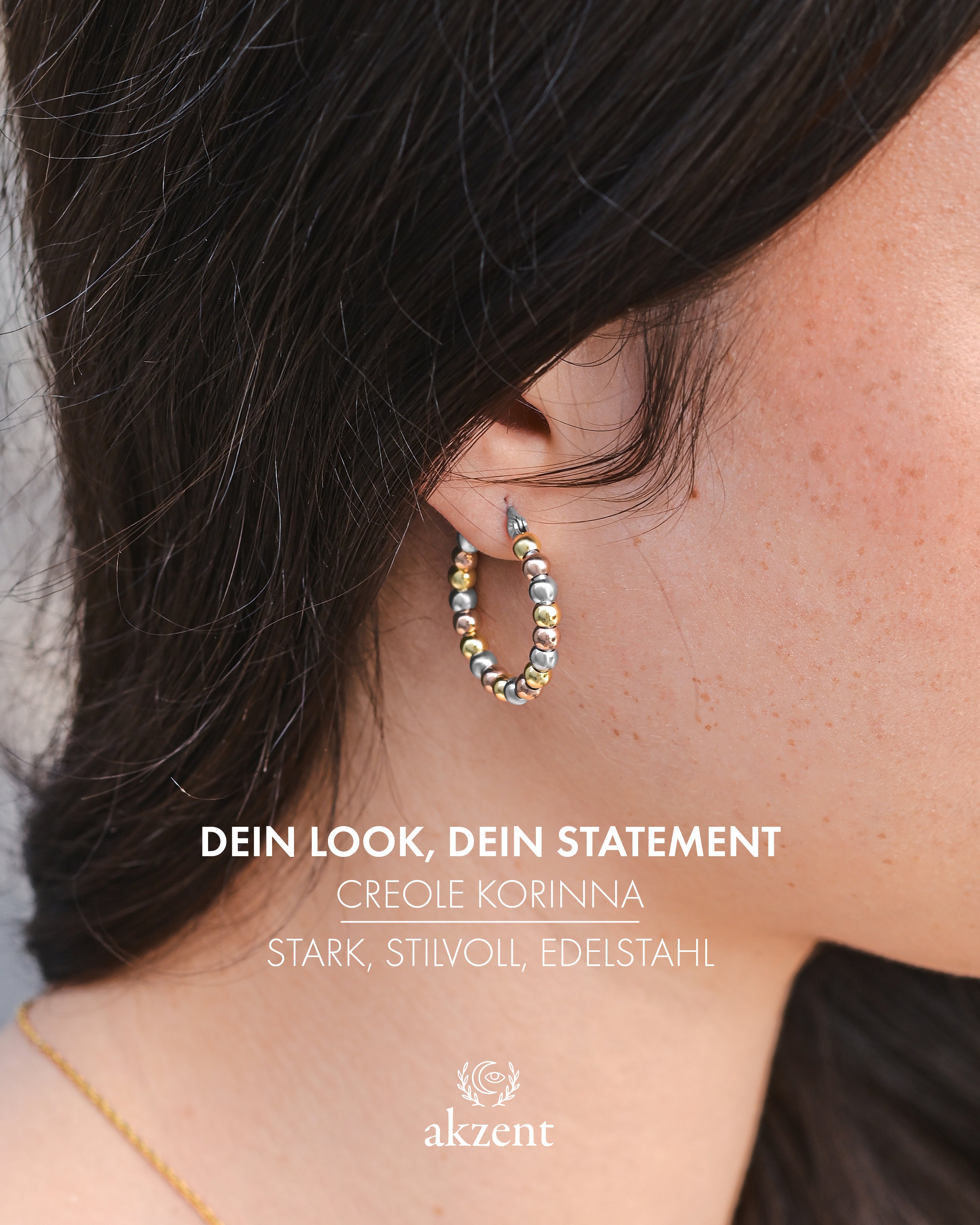 Akzent "Korinna" Creolen mit Kugel-Design